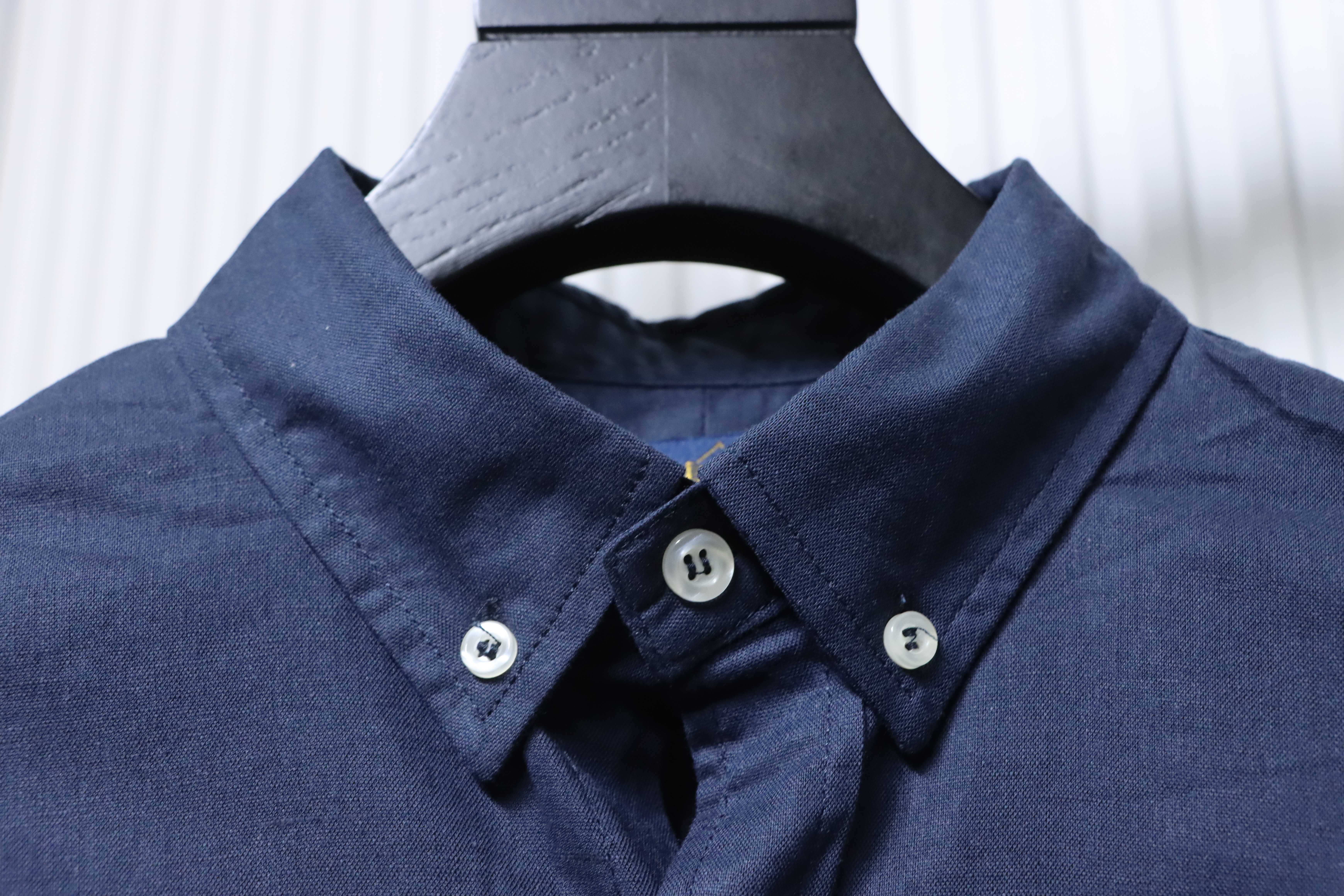 Ralph Lauren Small Logo Embroidery Horse Logo Linen Long Sleeve Shirt Style 1
