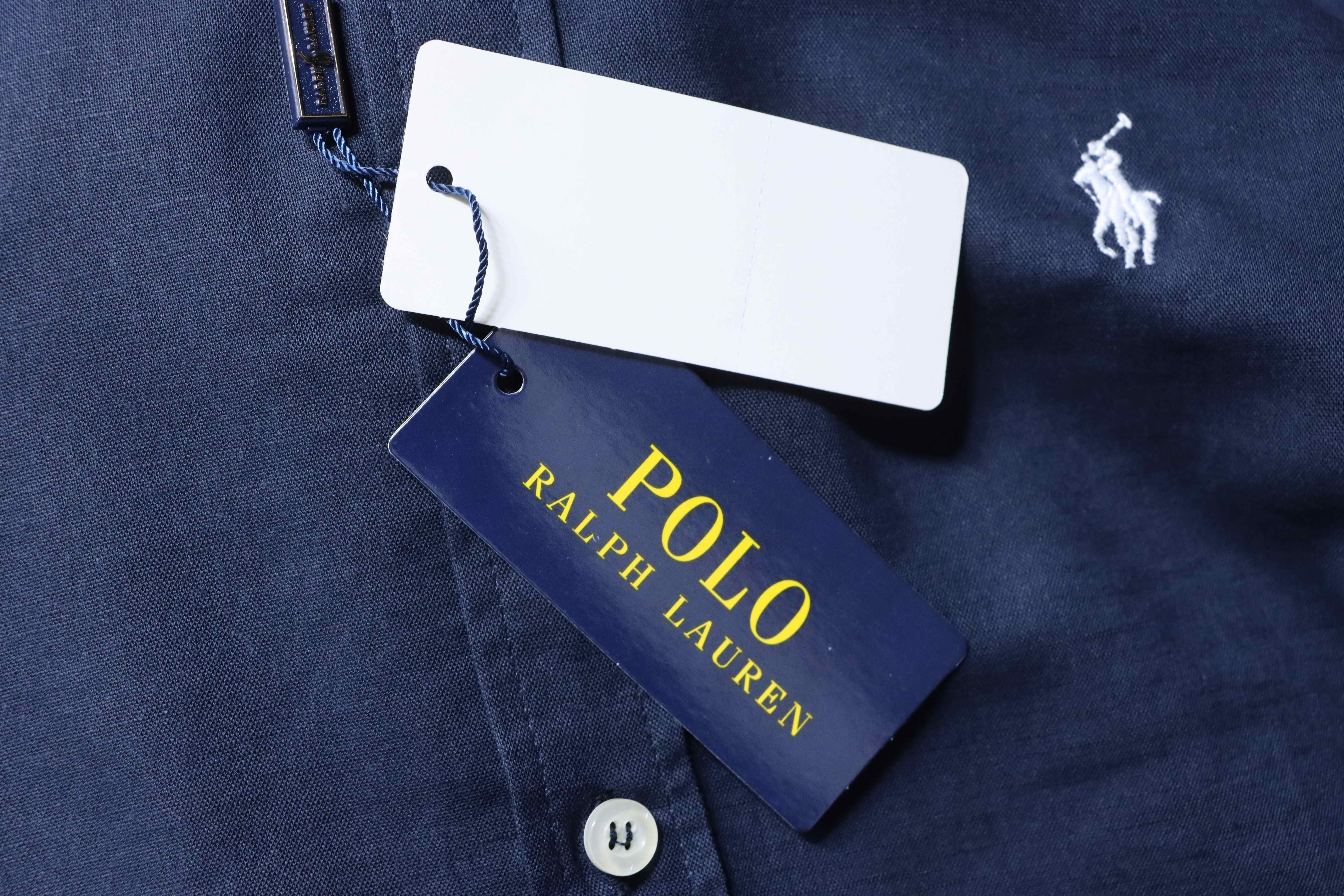 Ralph Lauren Small Logo Embroidery Horse Logo Linen Long Sleeve Shirt Style 1