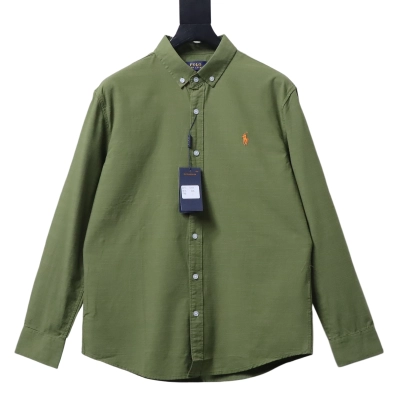 Ralph Lauren Small Logo Horse Logo Embroidery Linen Long Sleeve Shirt Style 1 02