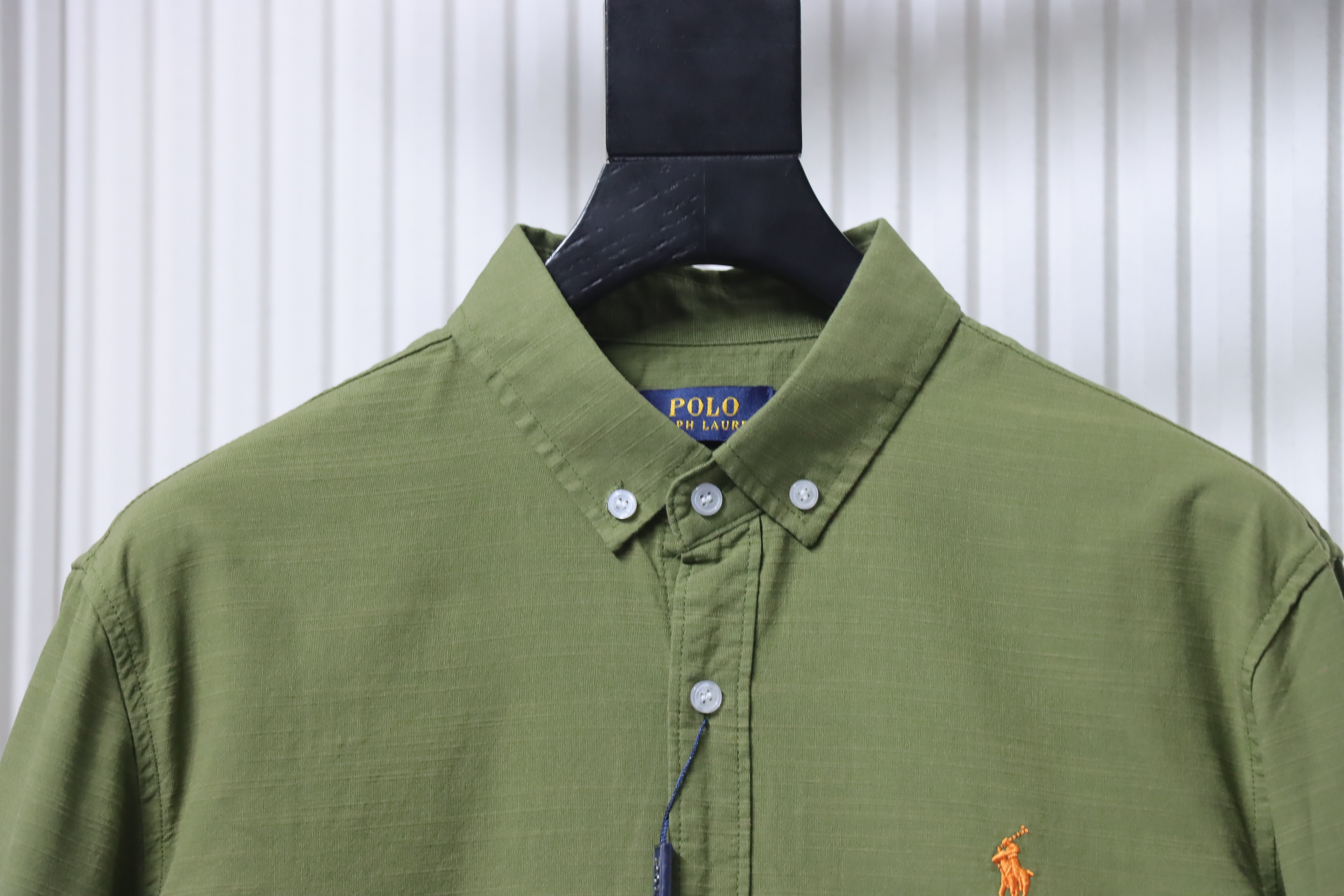 Ralph Lauren Small Logo Horse Logo Embroidery Linen Long Sleeve Shirt Style 1