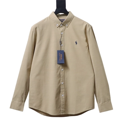 Ralph Lauren Small Logo Horse Logo Embroidery Linen Long Sleeve Shirt Style 3 02
