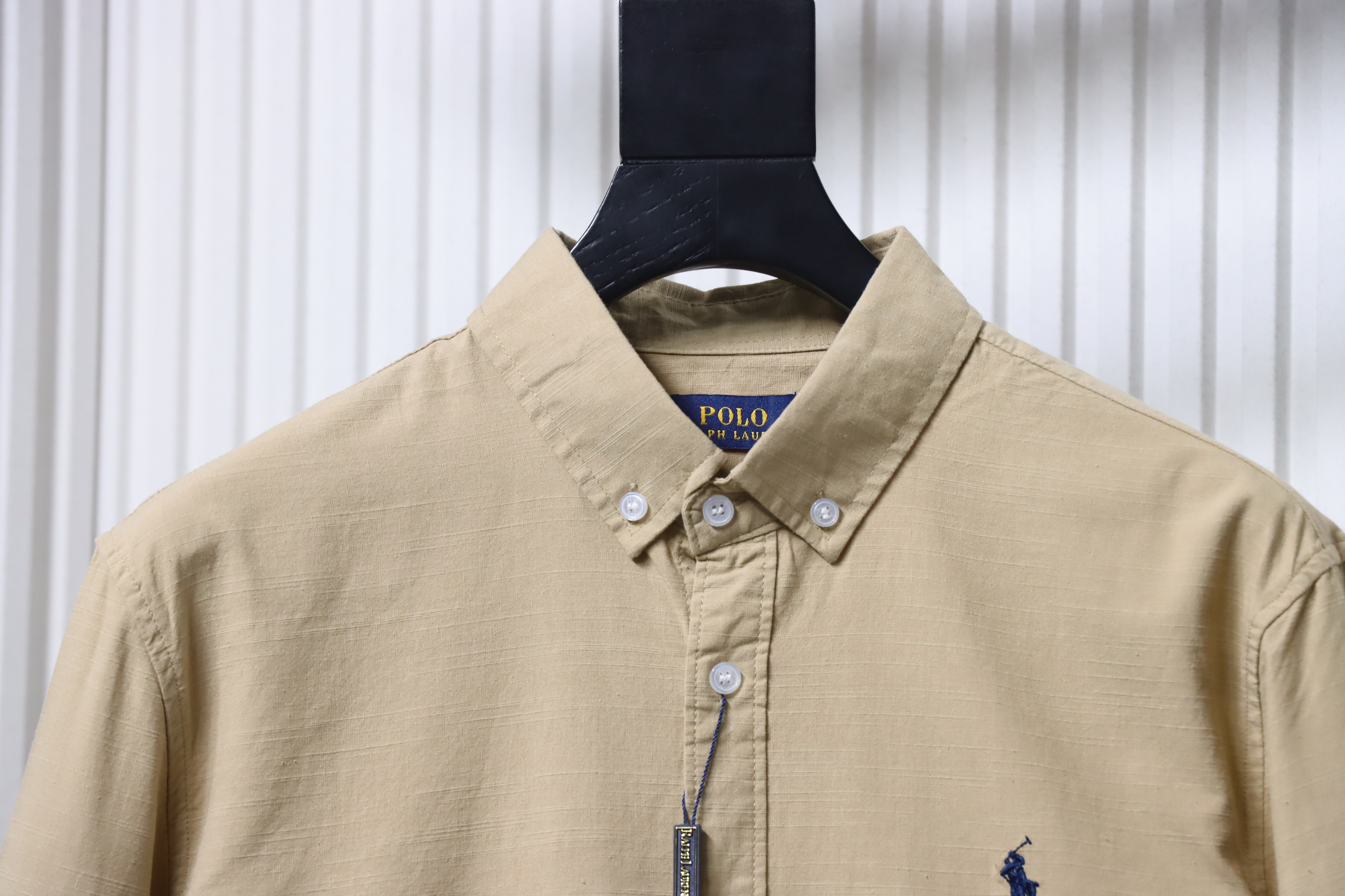 Ralph Lauren Small Logo Horse Logo Embroidery Linen Long Sleeve Shirt Style 3
