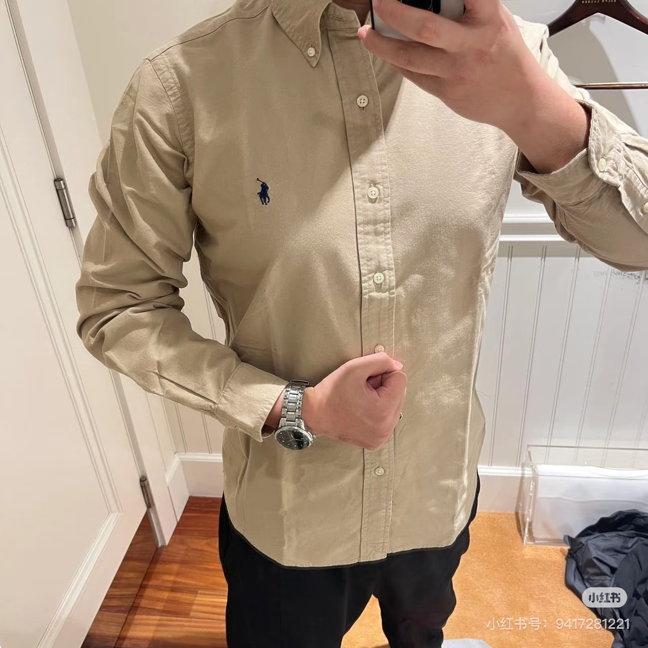 Ralph Lauren Small Logo Horse Logo Embroidery Linen Long Sleeve Shirt Style 3