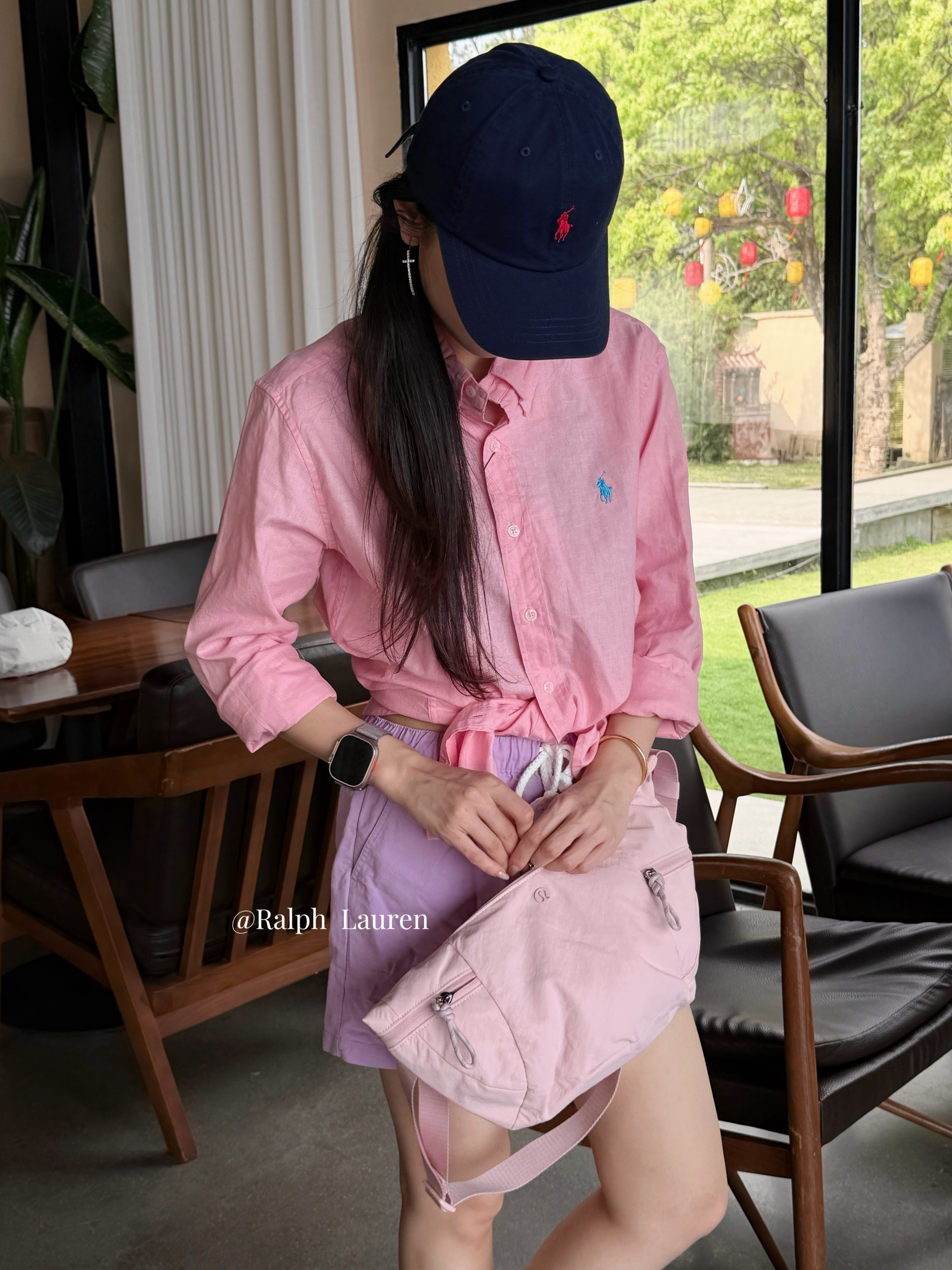 Ralph Lauren Small Logo Horse Logo Embroidery Linen Long Sleeve Shirt Style 5