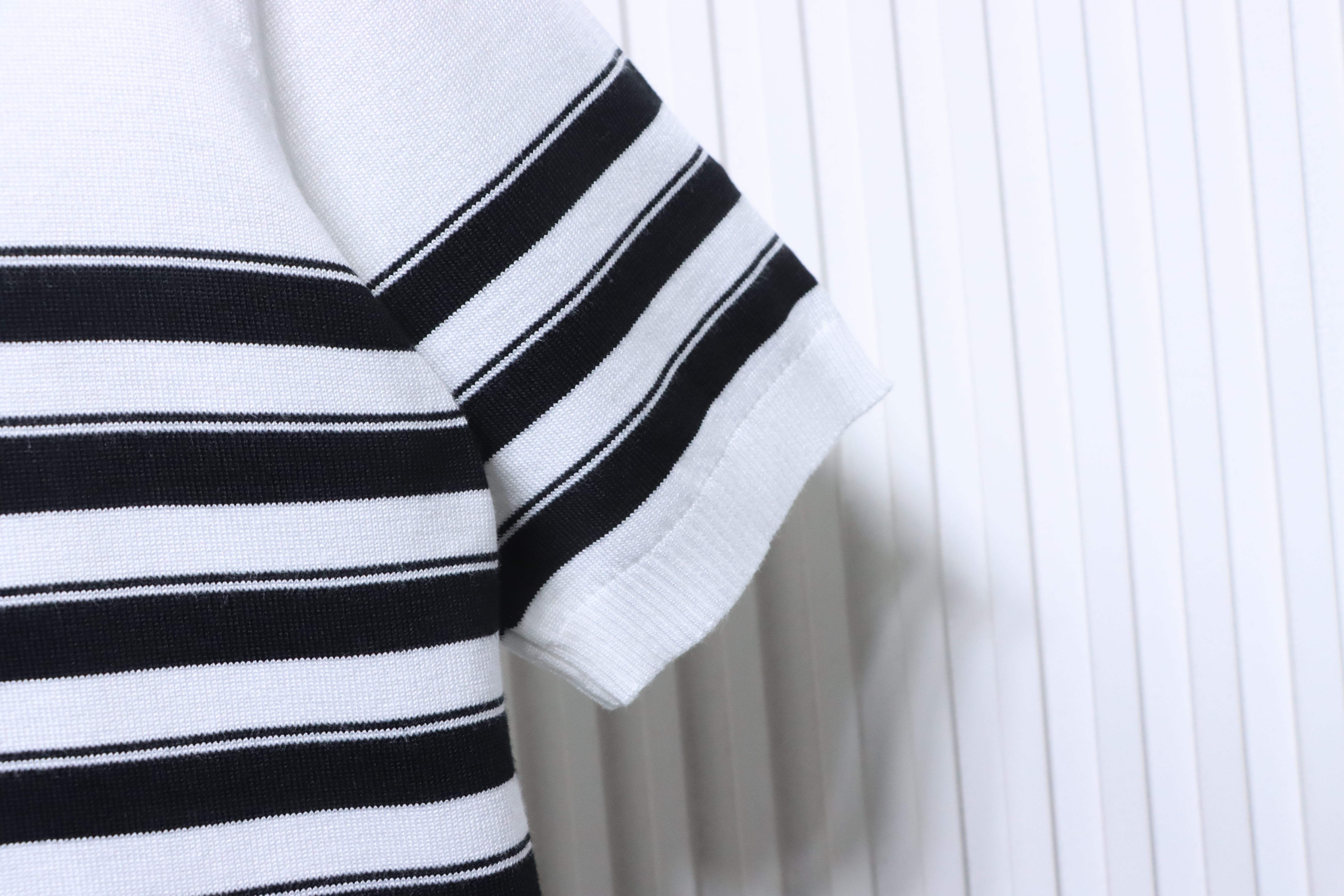 Ralph Lauren Striped Pony Logo Embroidery Small V-Neck Knit Short Sleeve Polo Shirt Style 1