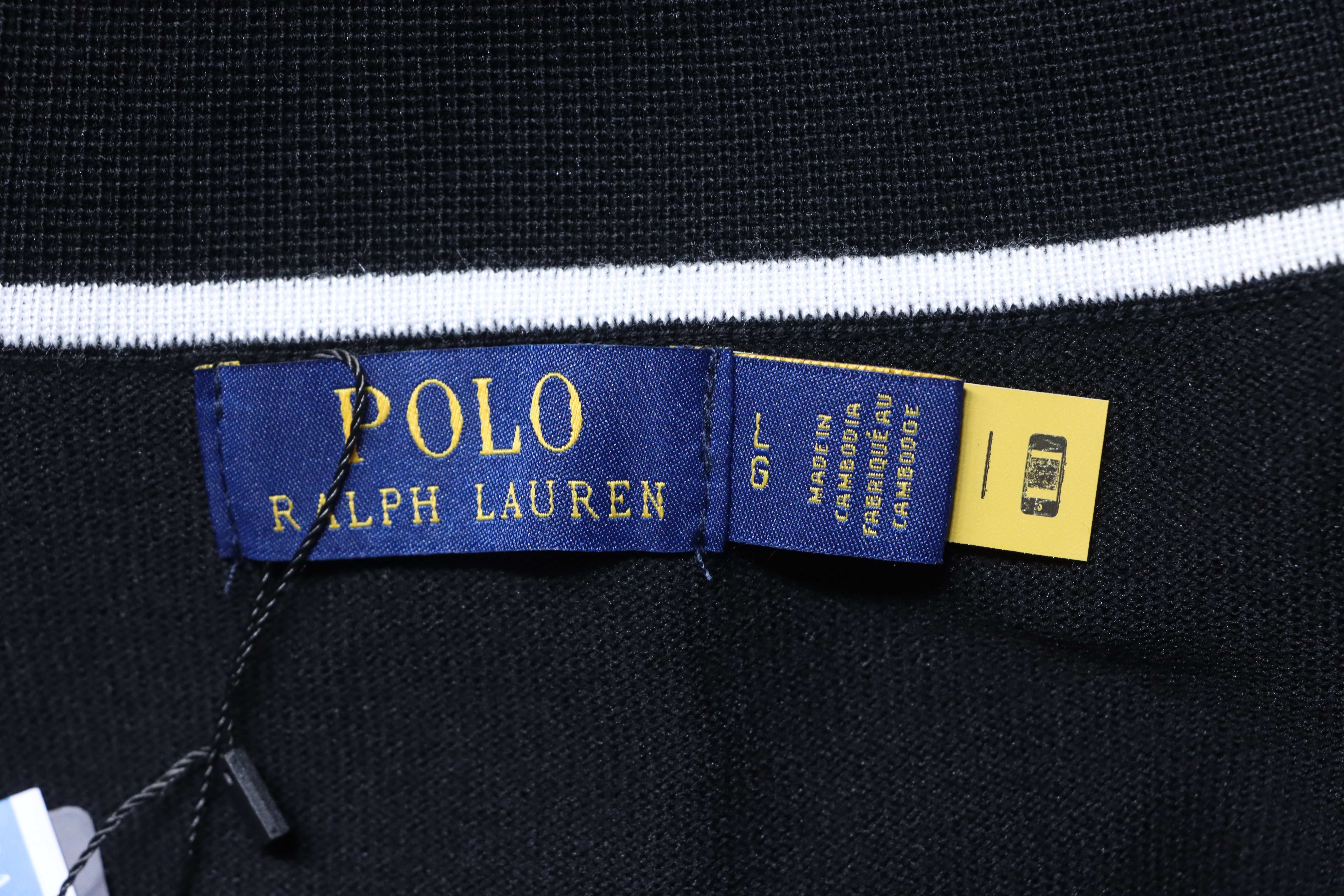 Ralph Lauren Striped Pony Logo Embroidery Small V-Neck Knit Short Sleeve Polo Shirt Style 2