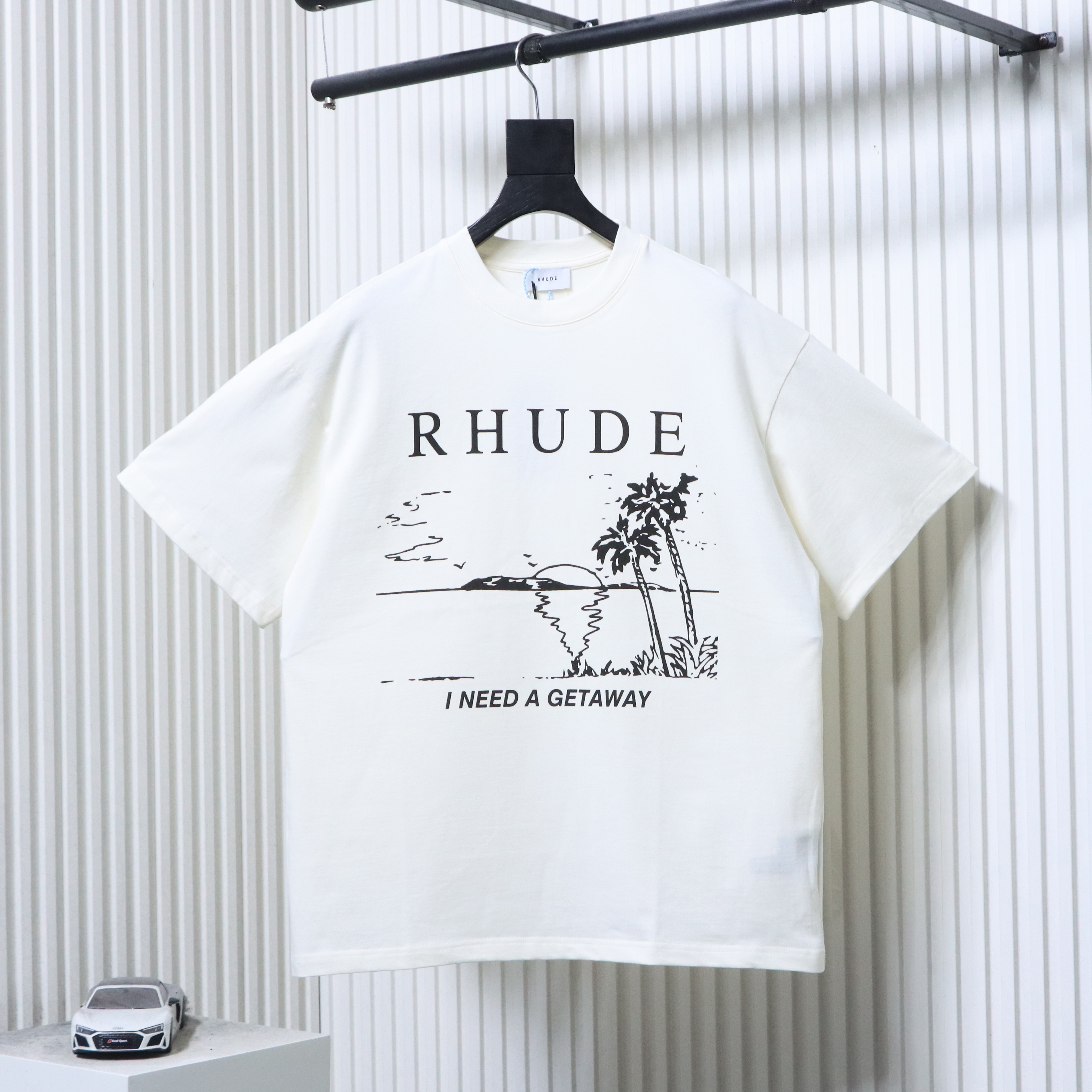 RHUDE Marlboro Sunset Beach Print American Vintage Short Sleeve T-Shirt