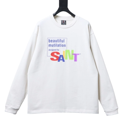 SAINT Color Letter Cotton Long Sleeve T-Shirt 02