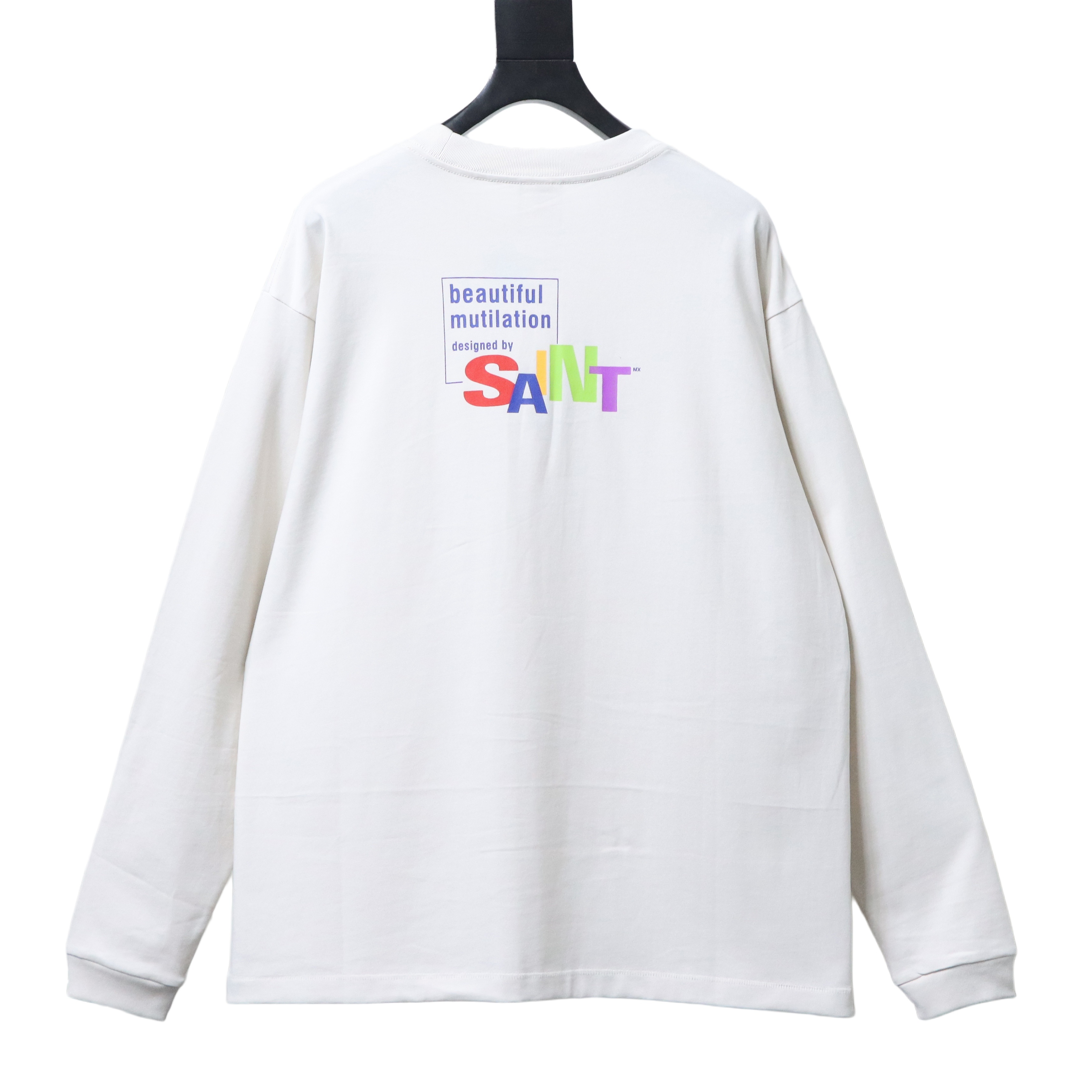 SAINT Color Letter Cotton Long Sleeve T-Shirt