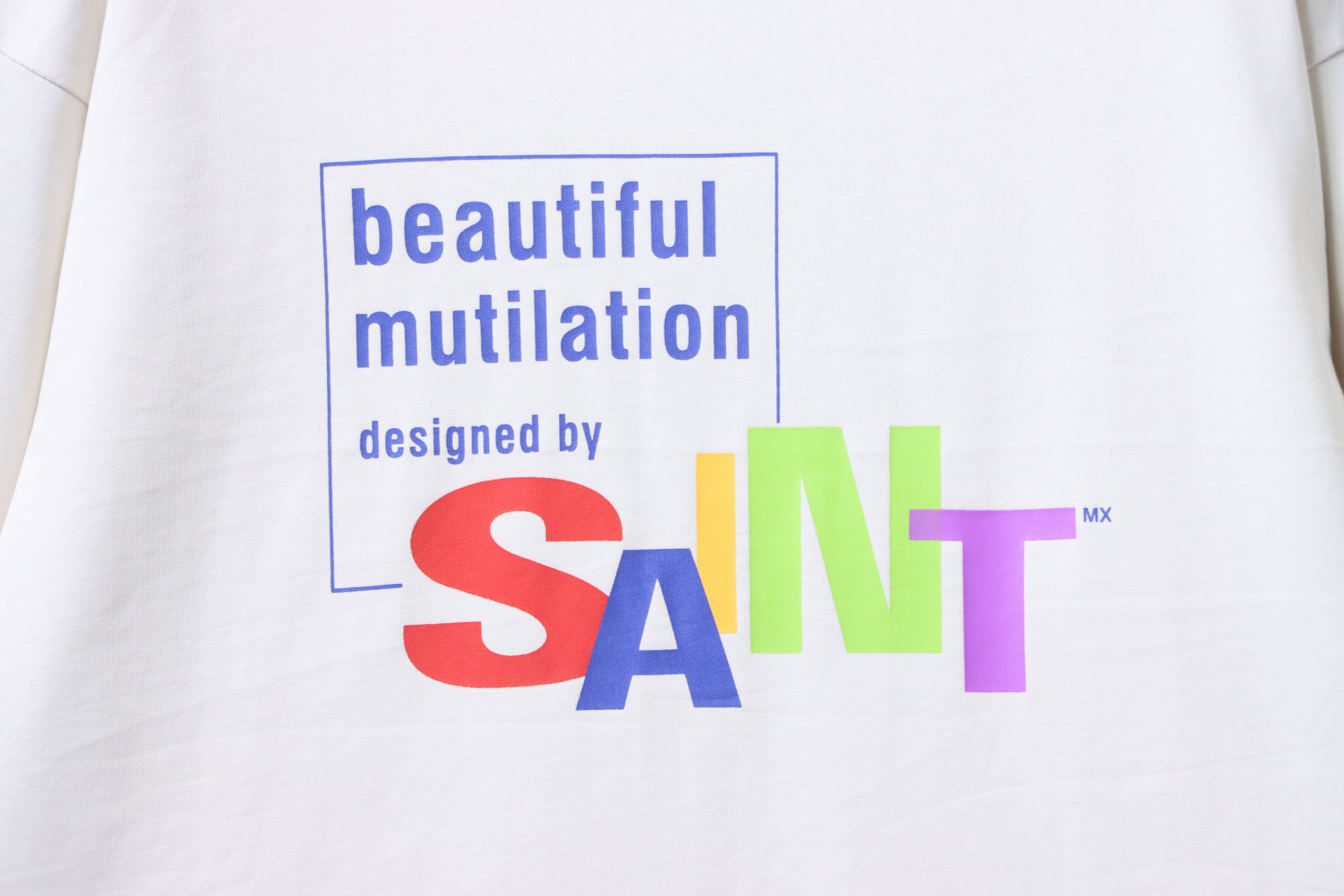 SAINT Color Letter Cotton Long Sleeve T-Shirt