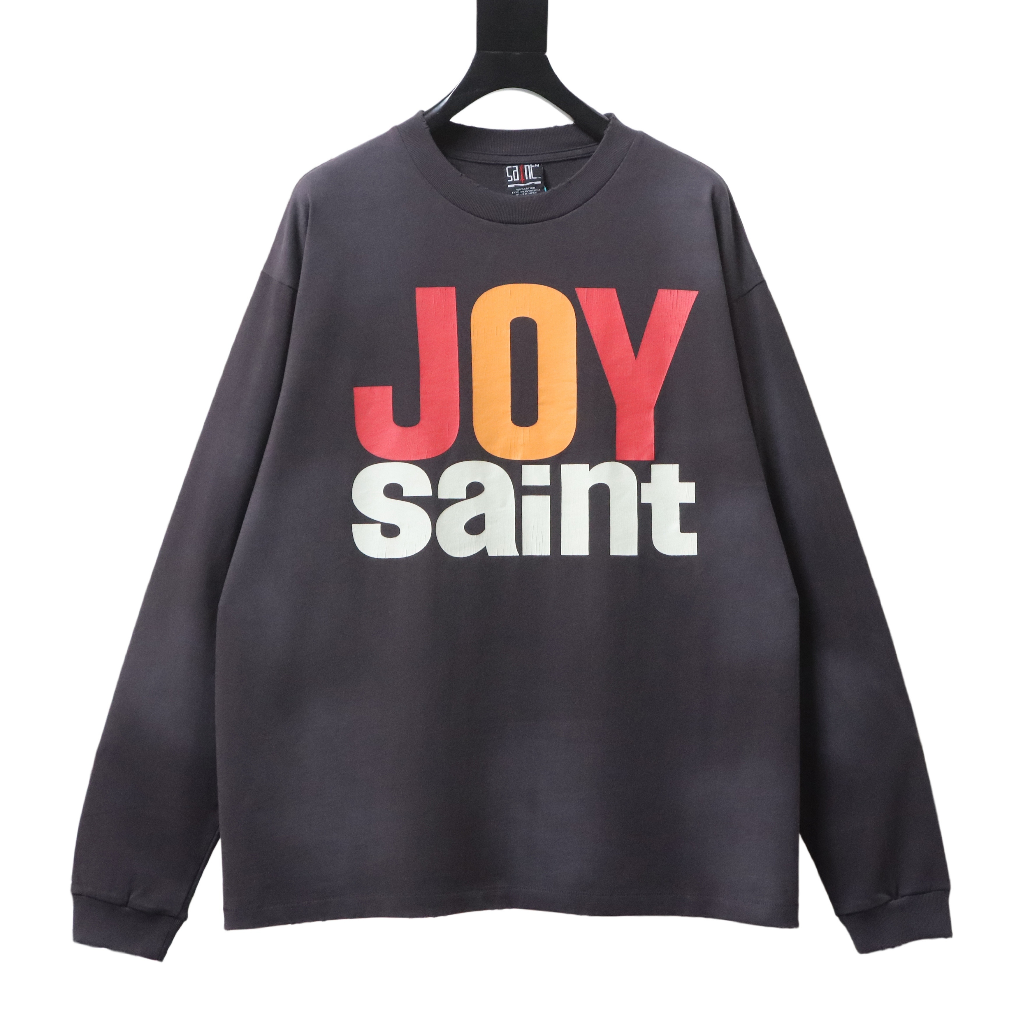 SAINT Distressed Tie-Dye Cotton Long Sleeve T-Shirt