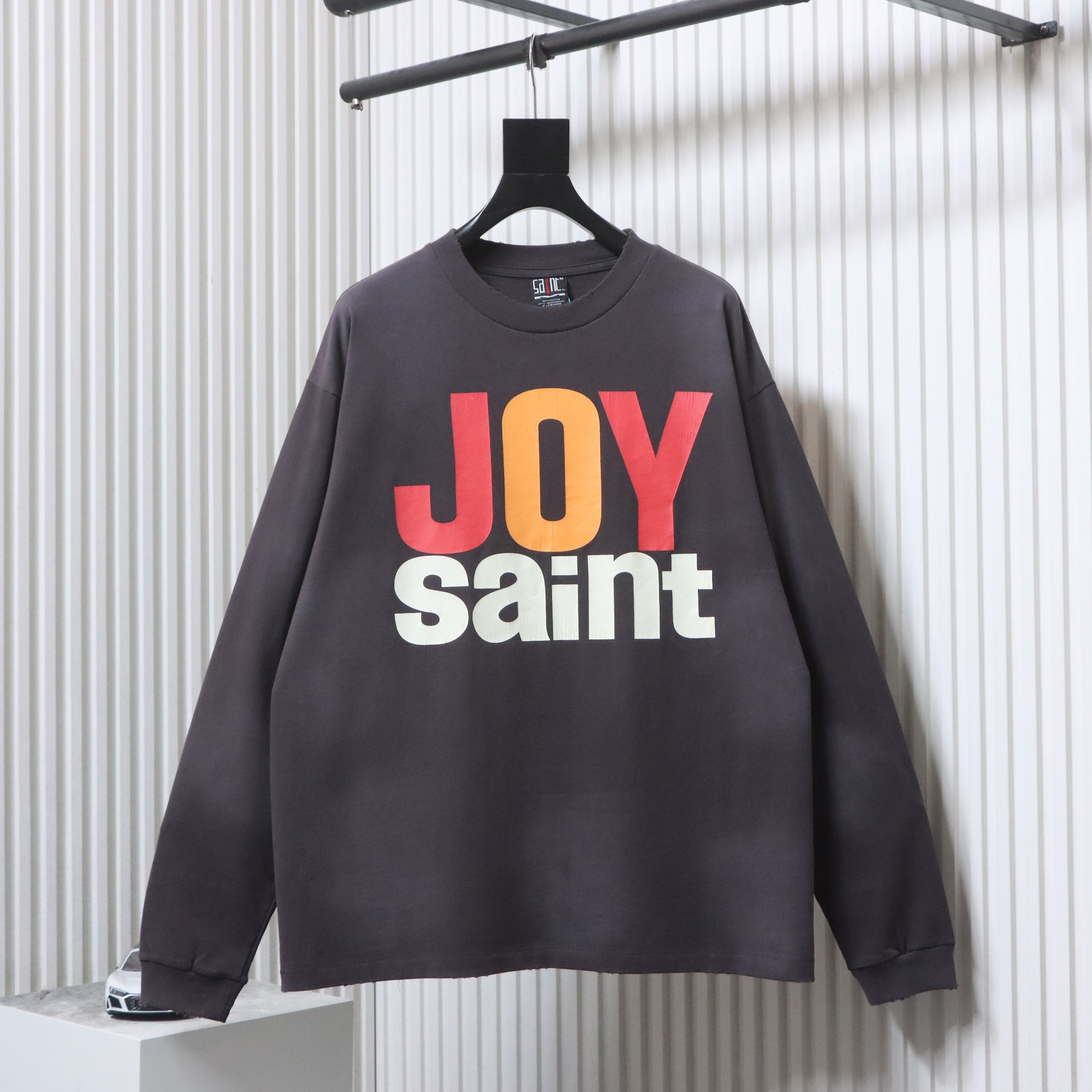 SAINT Distressed Tie-Dye Cotton Long Sleeve T-Shirt