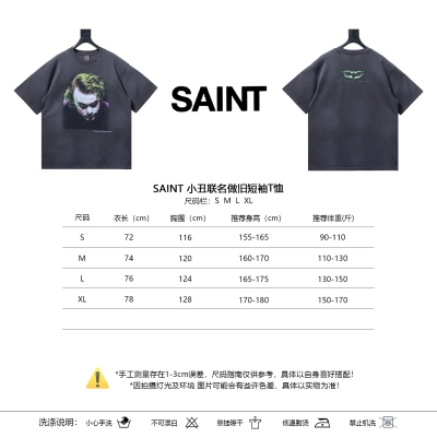SAINT Joker Collaboration Distressed Short Sleeve T-Shirt 01