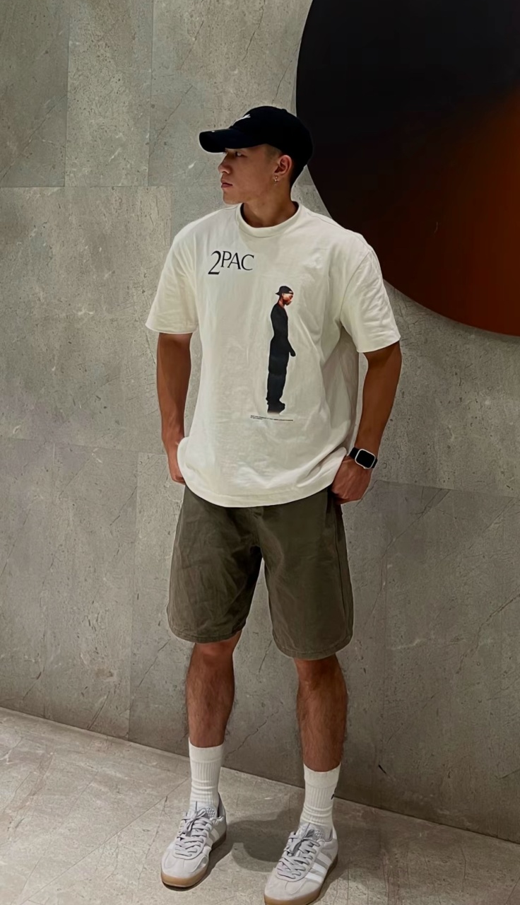 Saint Michael 25SS 2PAC Cross Portrait Print Short Sleeve T-Shirt