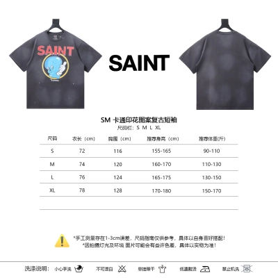 Saint Michael Cartoon Graphic Vintage Short Sleeve T-Shirt 01