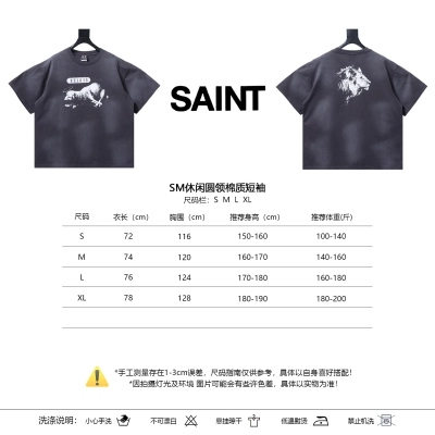 Saint Michael Casual Crewneck Cotton Short Sleeve T-Shirt 01