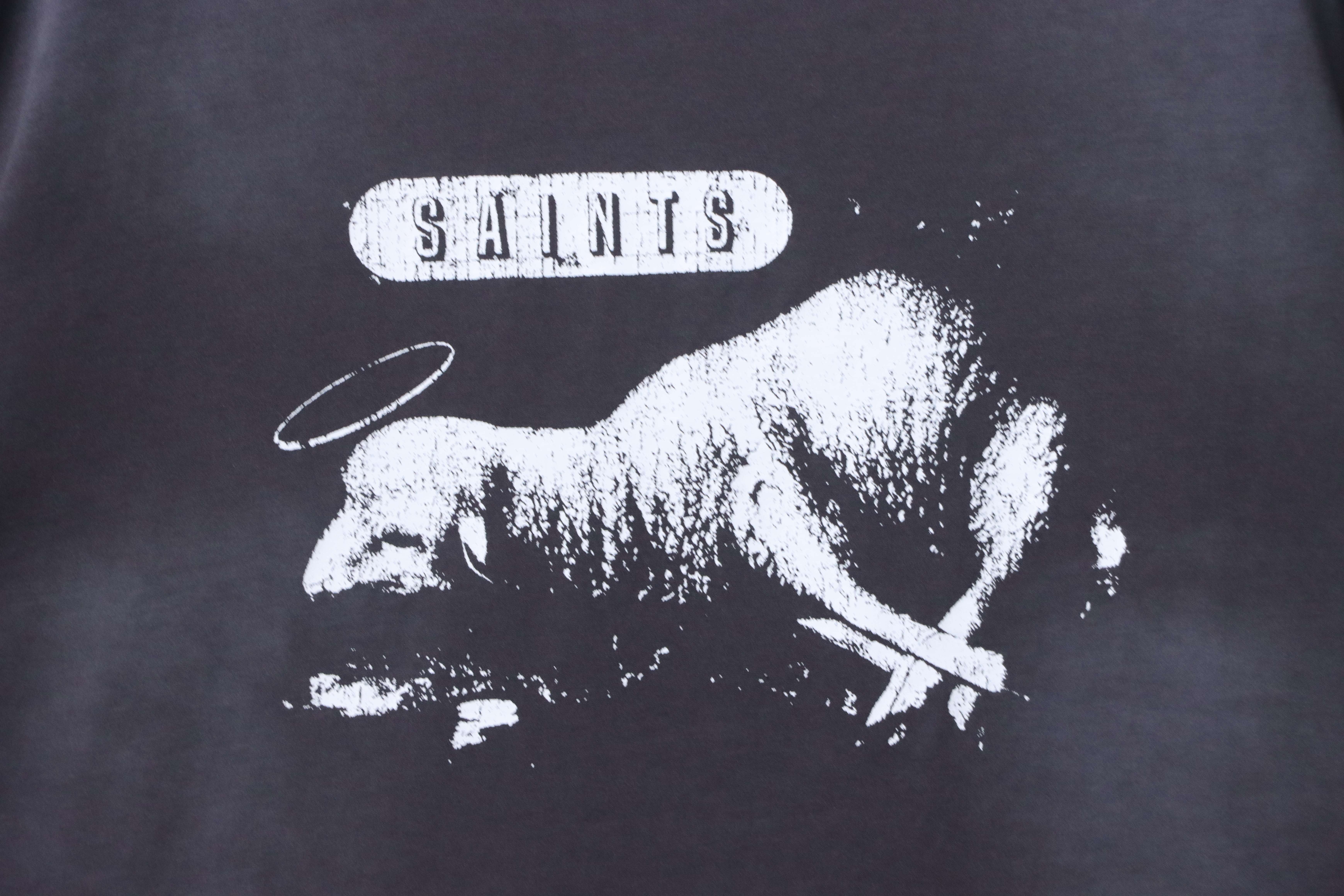 Saint Michael Casual Crewneck Cotton Short Sleeve T-Shirt