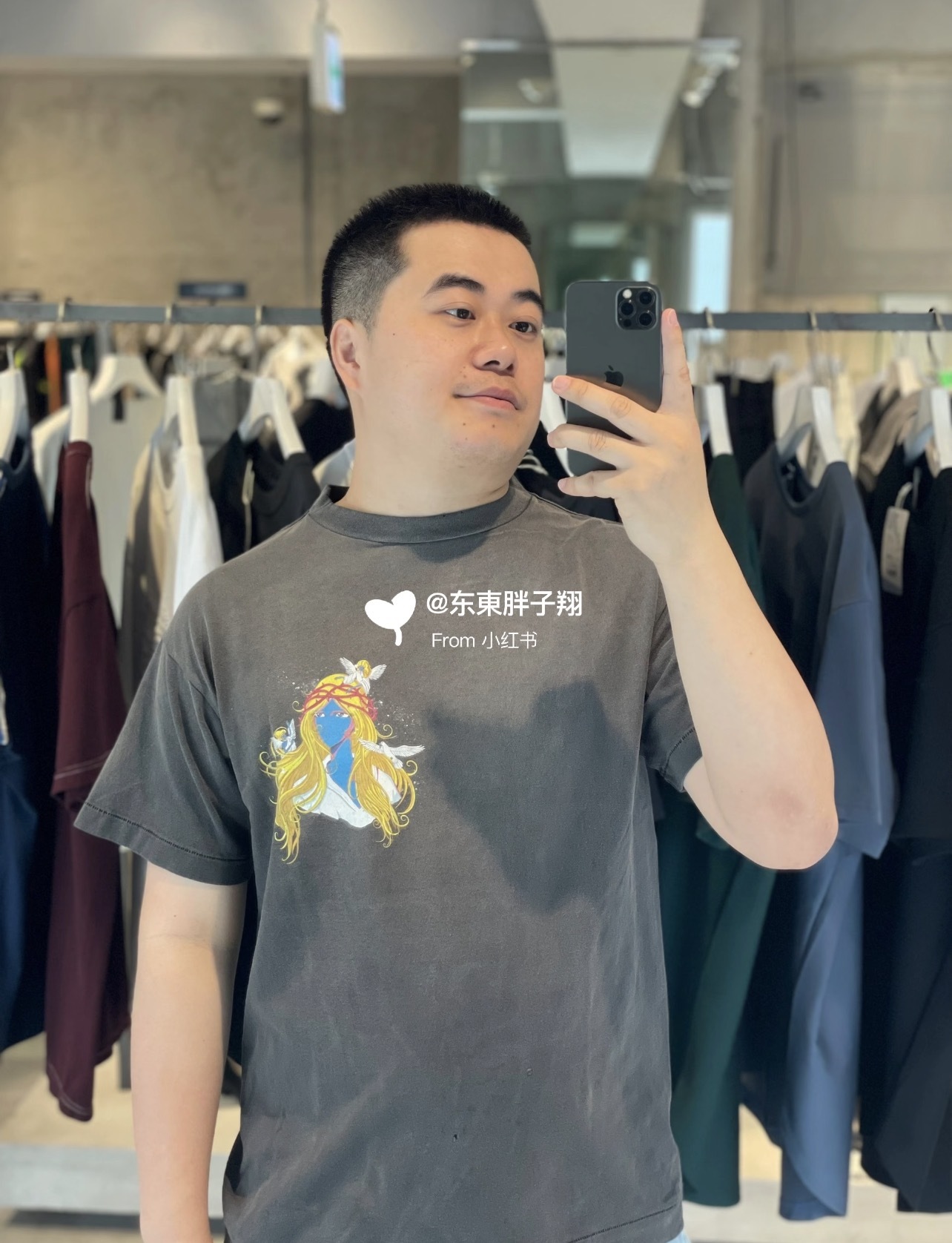 Saint Michael Character Print Casual Short Sleeve T-Shirt