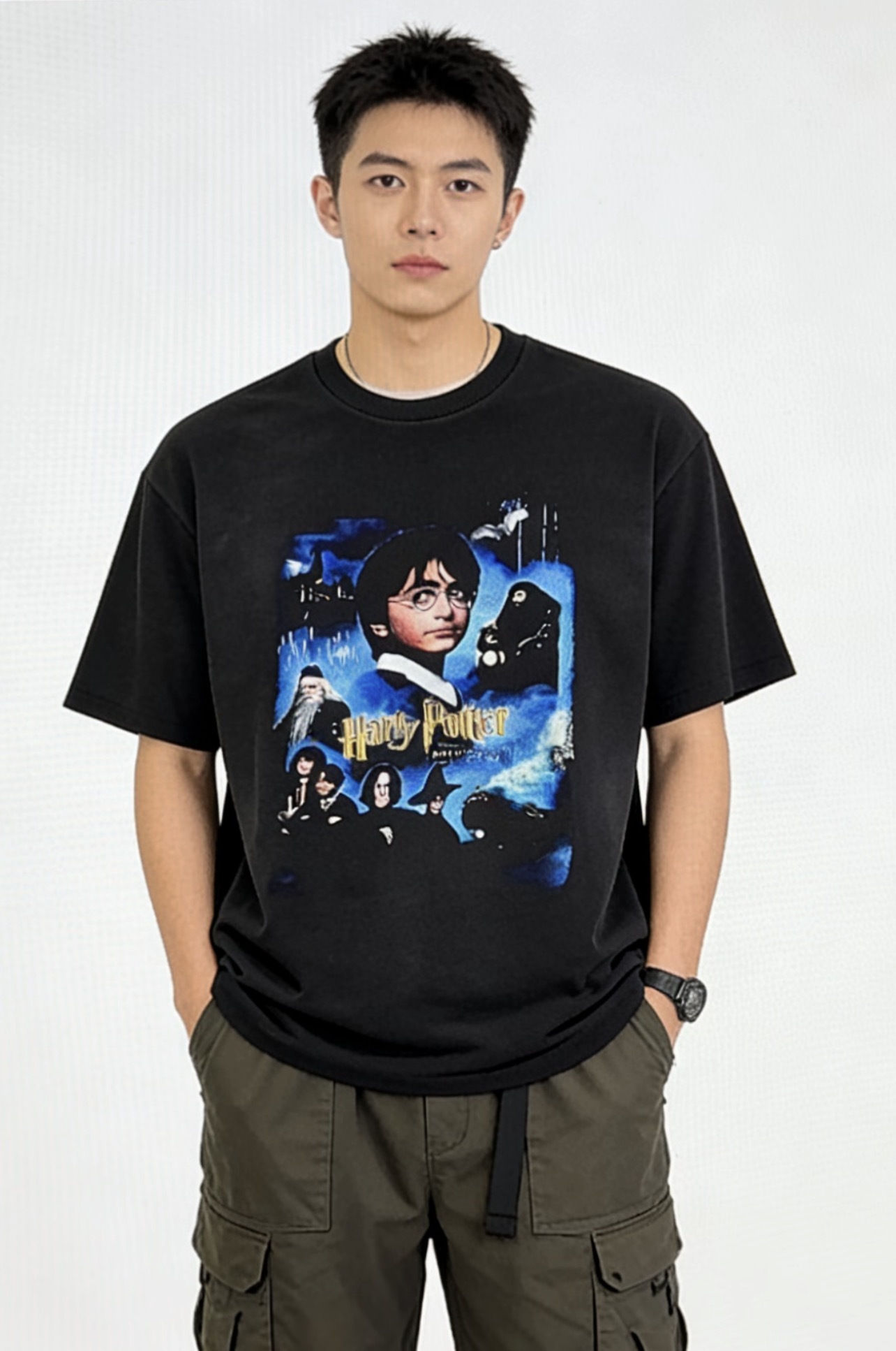 Saint Michael Harry Potter Print Short Sleeve T-Shirt