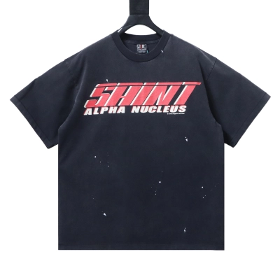 SAINT Racing Style Distressed Short Sleeve T-Shirt 02