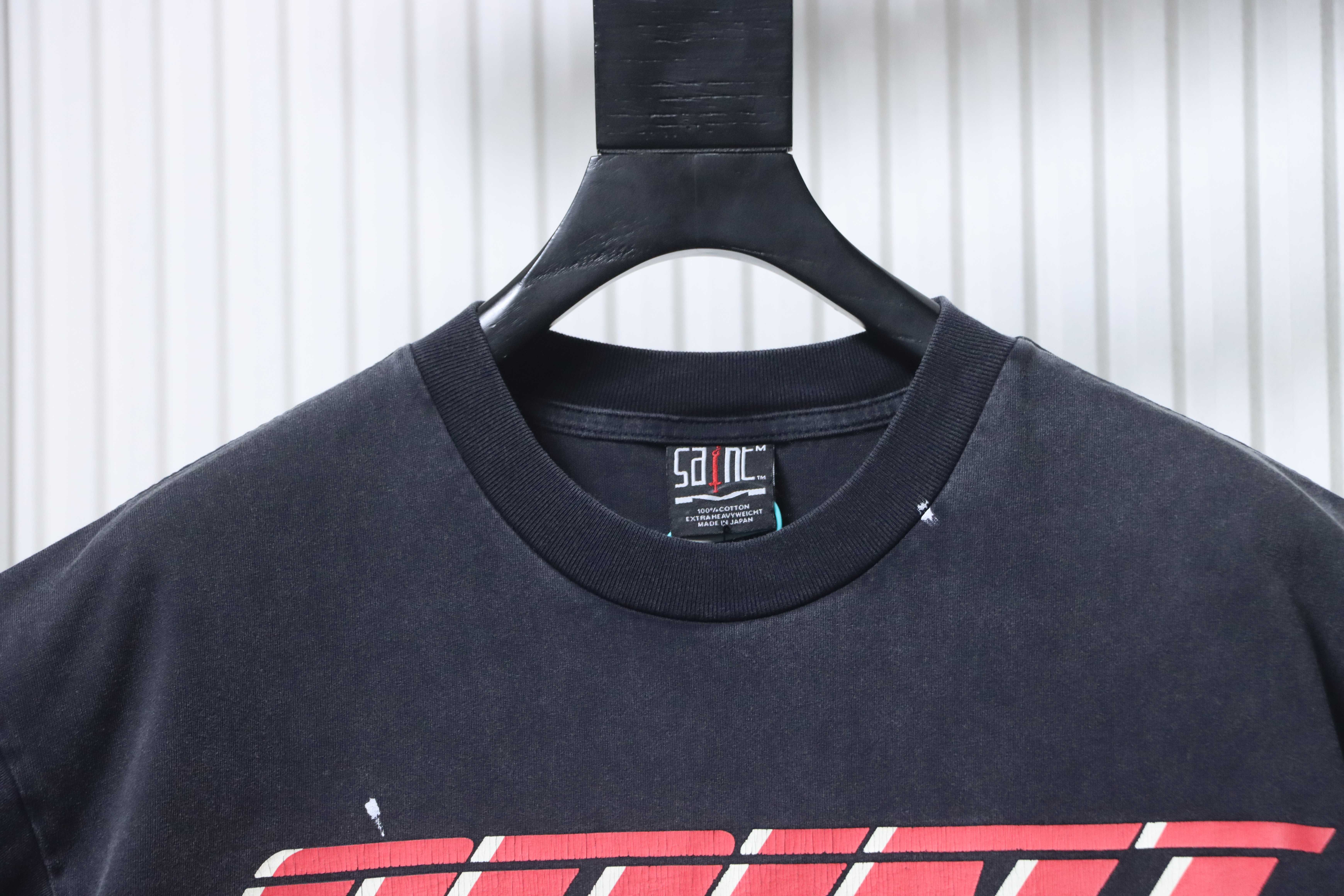 SAINT Racing Style Distressed Short Sleeve T-Shirt