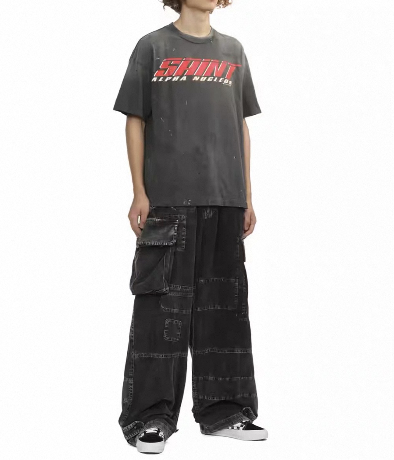 SAINT Racing Style Distressed Short Sleeve T-Shirt