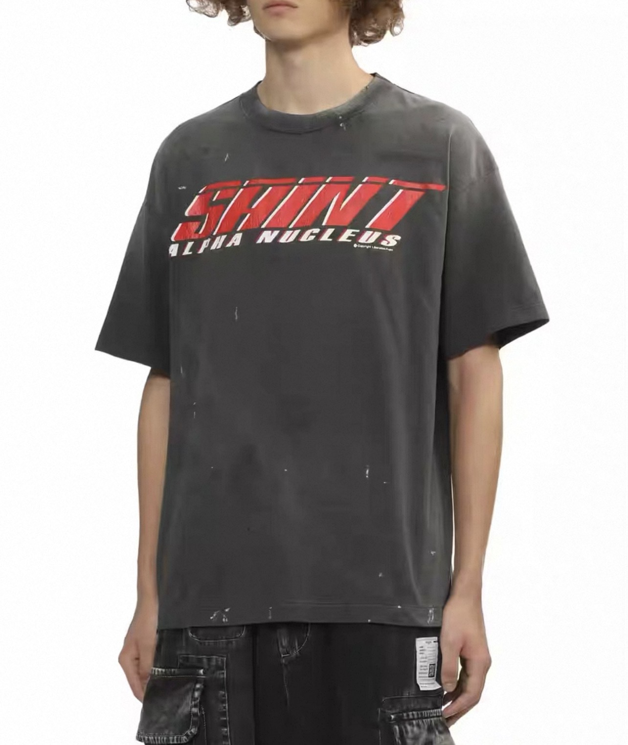 SAINT Racing Style Distressed Short Sleeve T-Shirt