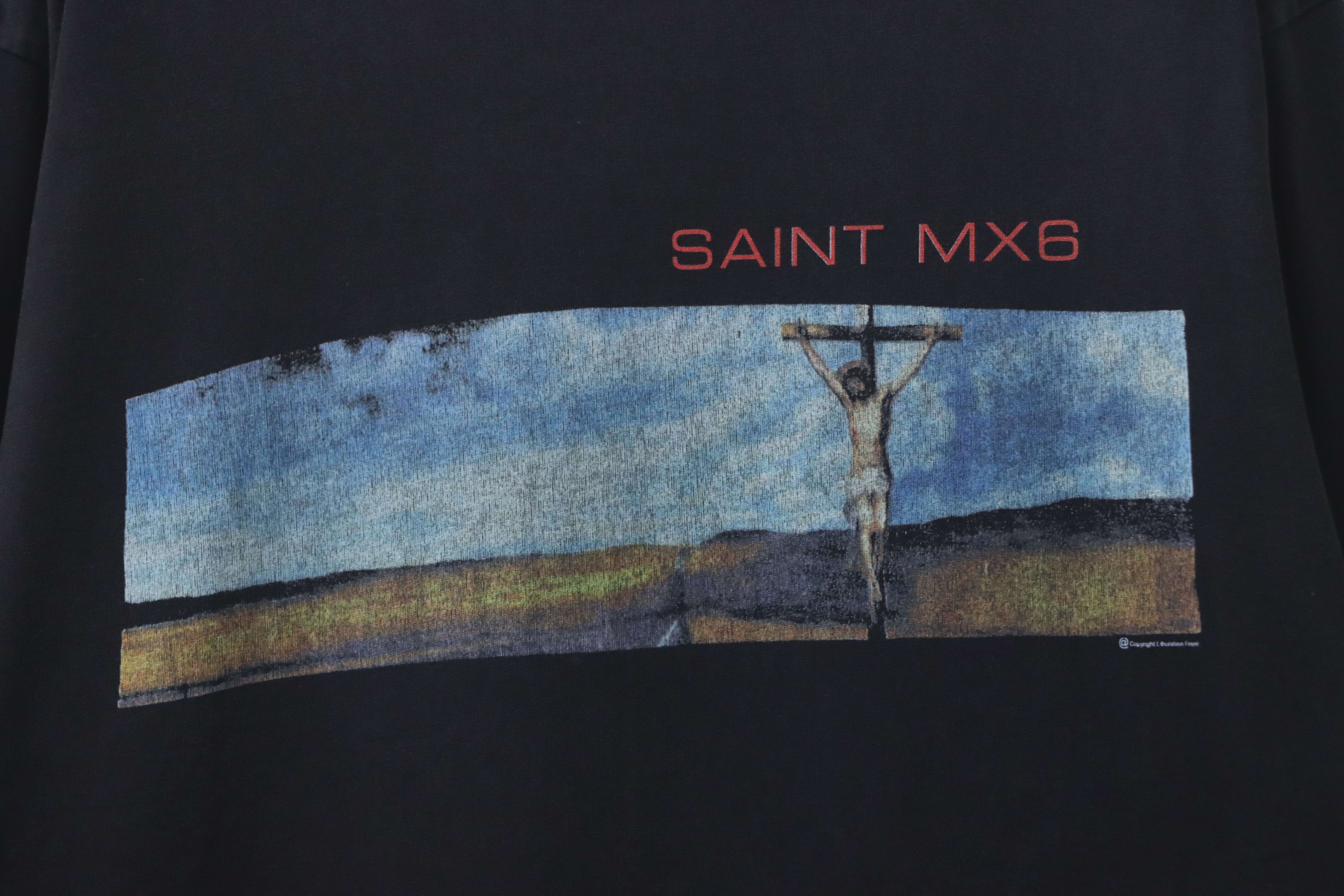 SAINT Religious Landscape Distressed Cotton Long Sleeve T-Shirt