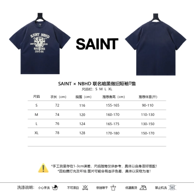 SAINT x NBHD Dark Distressed Short Sleeve T-Shirt 01