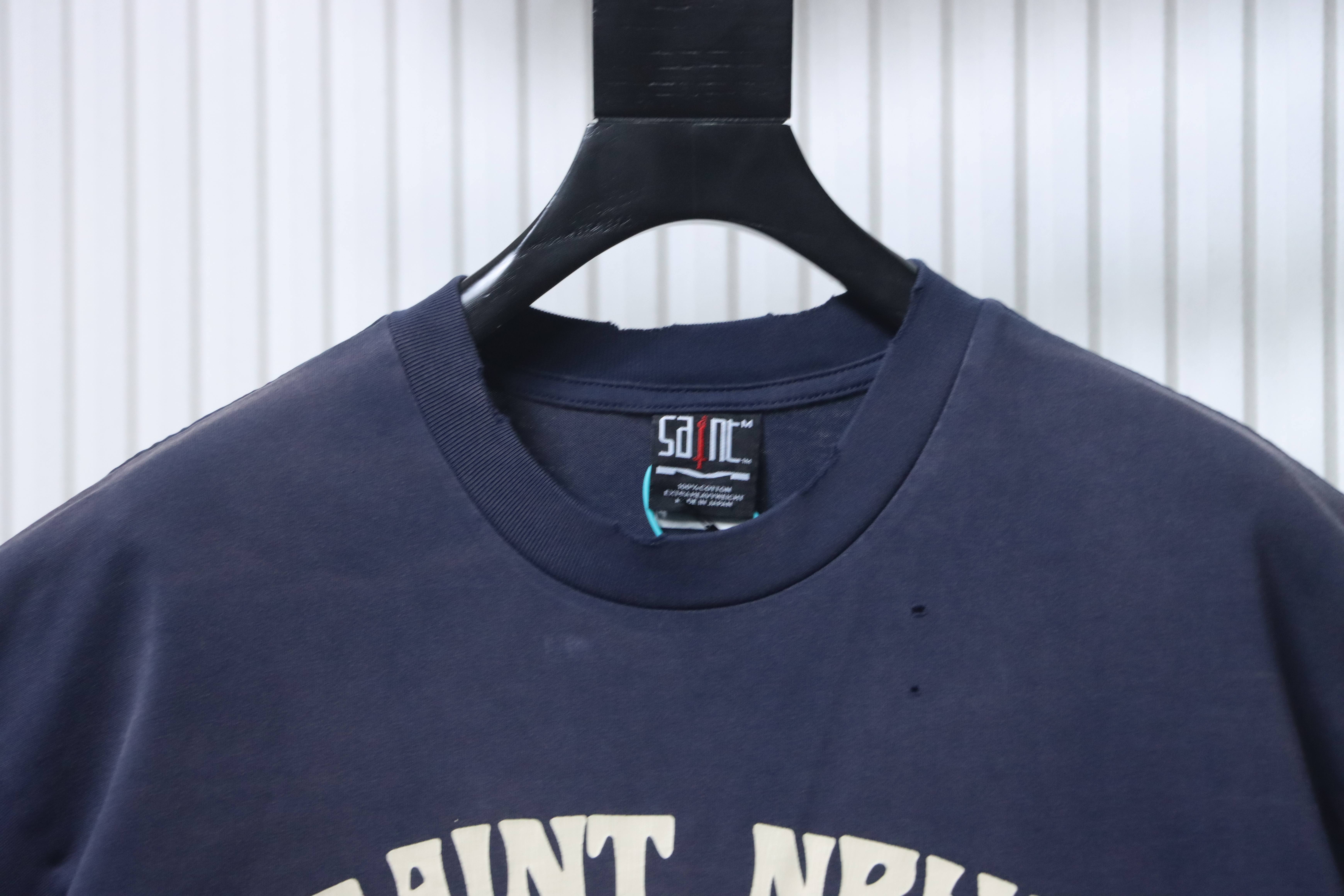SAINT x NBHD Dark Distressed Short Sleeve T-Shirt