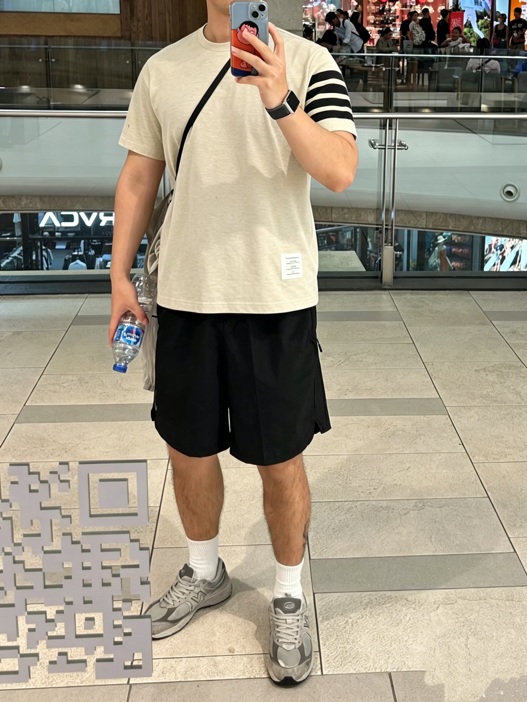 Thom Browne TB Classic Four-Bar Crewneck Short Sleeve T-Shirt Style 1