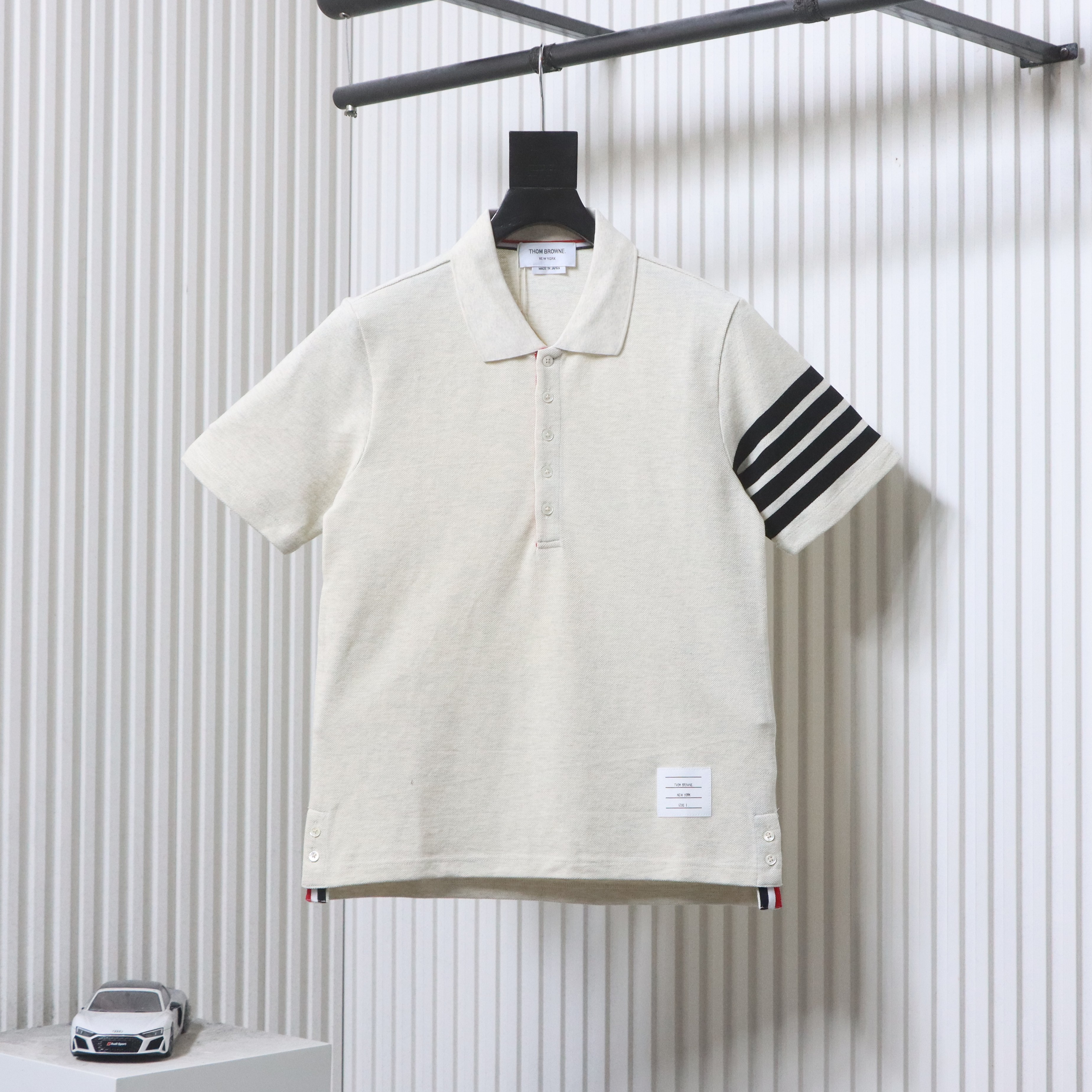 Thom Browne TB Classic Four-Bar Short Sleeve Polo Shirt Style 1