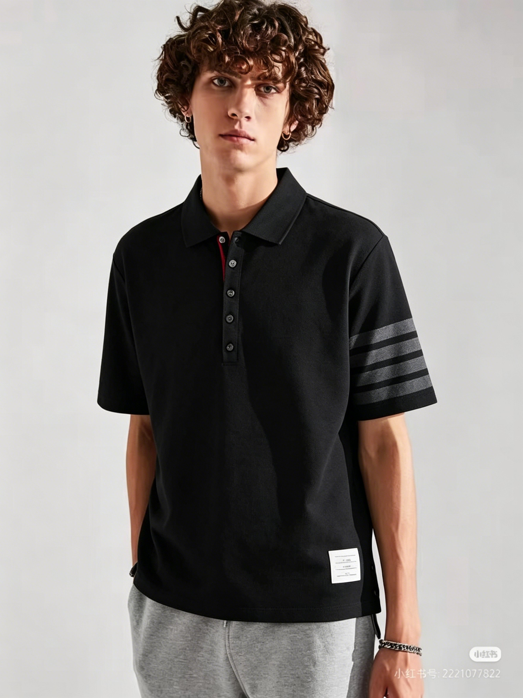 Thom Browne TB Classic Four-Bar Short Sleeve Polo Shirt Style 2