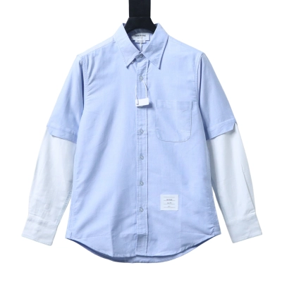 Thom Browne TB Double-Sleeve Colorblock Long Sleeve Shirt 02