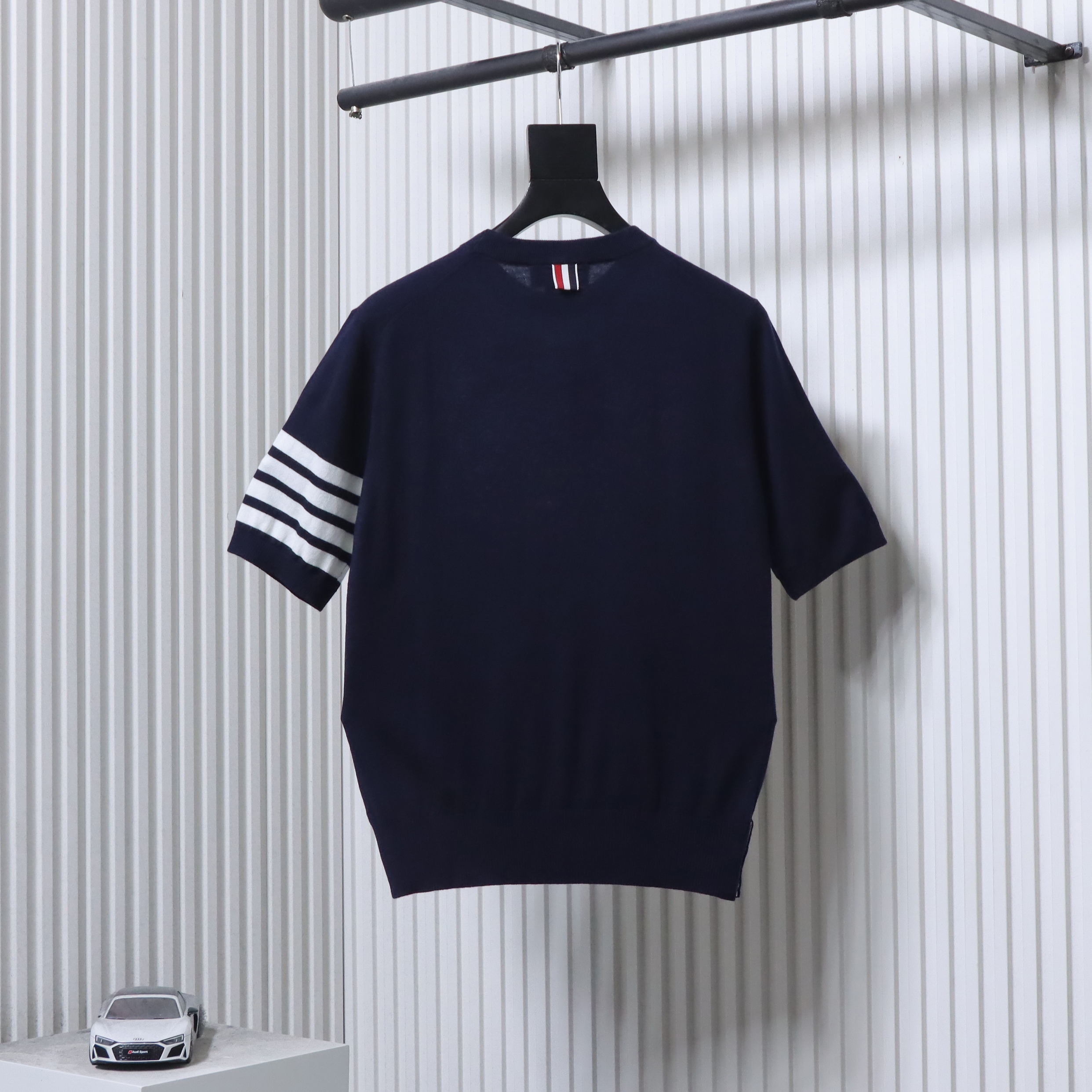 Thom Browne TB Fine Wool Four-Bar Short Sleeve T-Shirt Style 3
