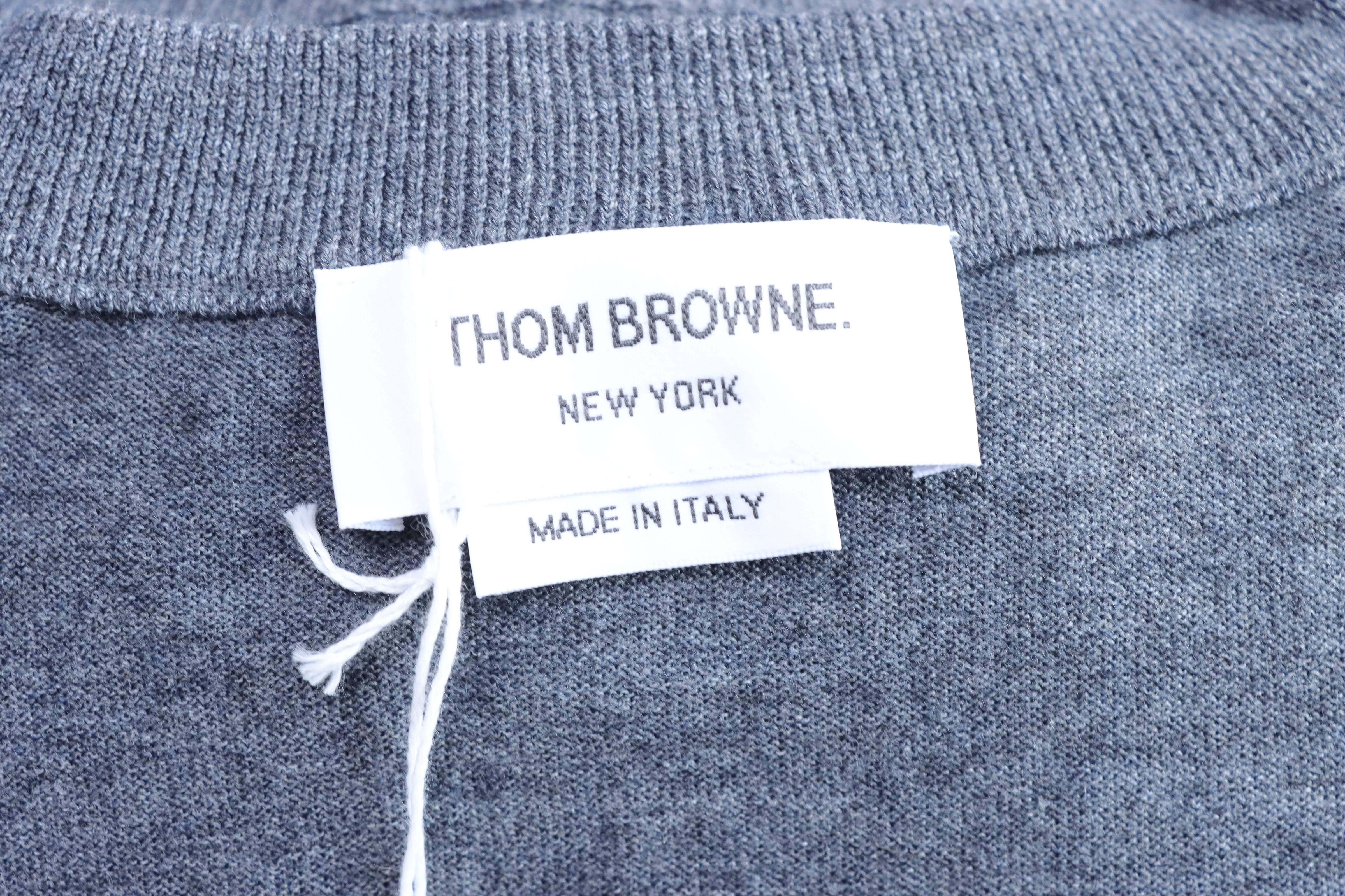 Thom Browne TB Fine Wool Four-Bar Short Sleeve T-Shirt Style 4