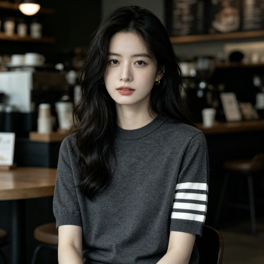 Thom Browne TB Fine Wool Four-Bar Short Sleeve T-Shirt Style 4