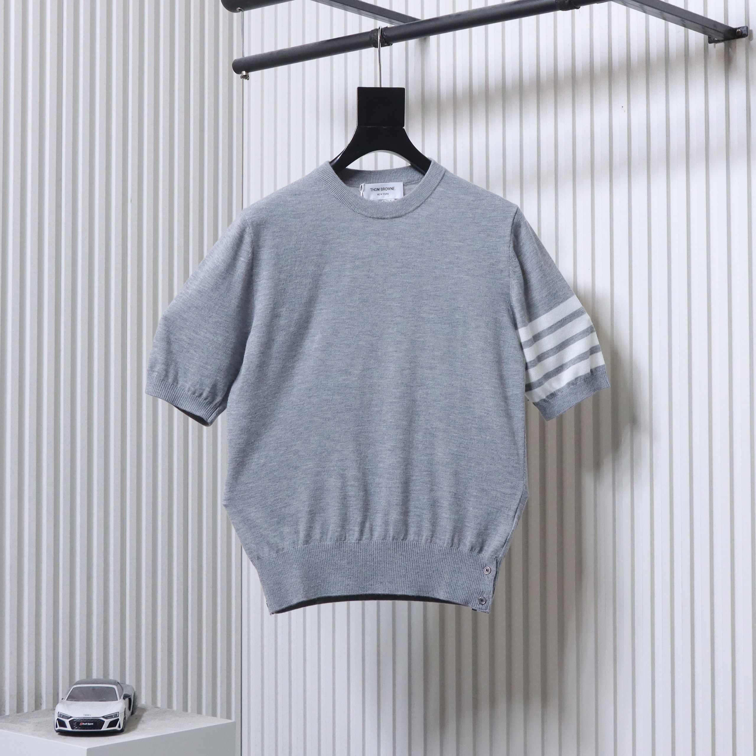 Thom Browne TB Fine Wool Four-Bar Short Sleeve T-Shirt Style 5