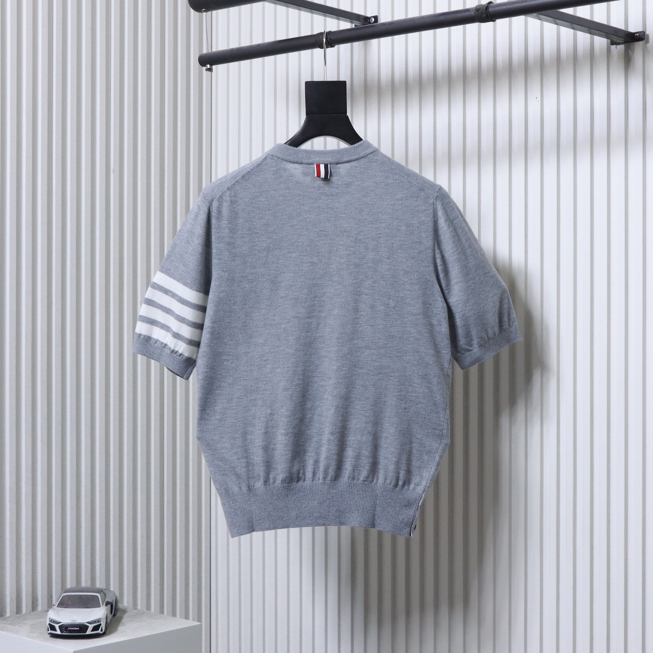 Thom Browne TB Fine Wool Four-Bar Short Sleeve T-Shirt Style 5