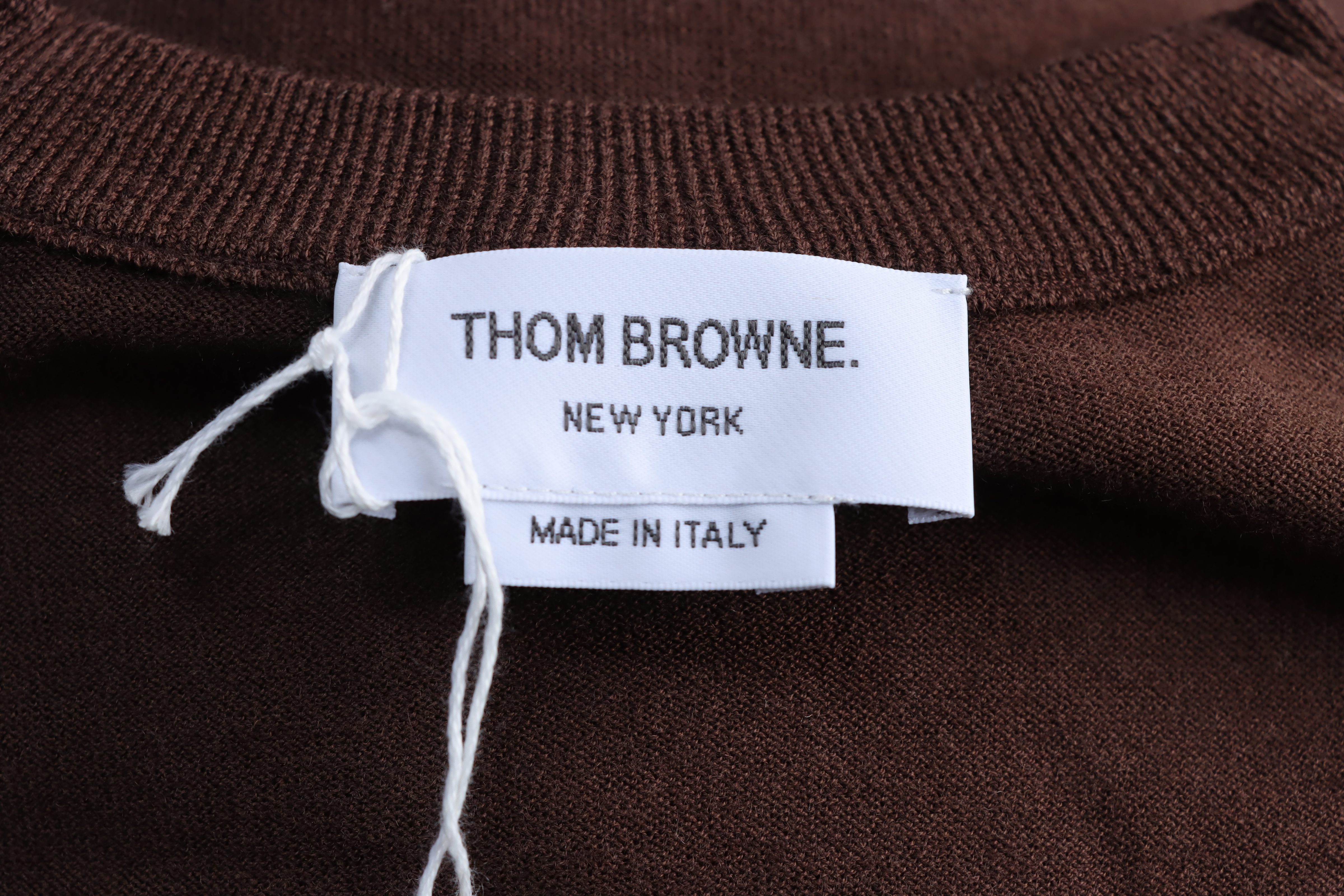 Thom Browne TB Fine Wool Four-Bar Short Sleeve T-Shirt Style 6
