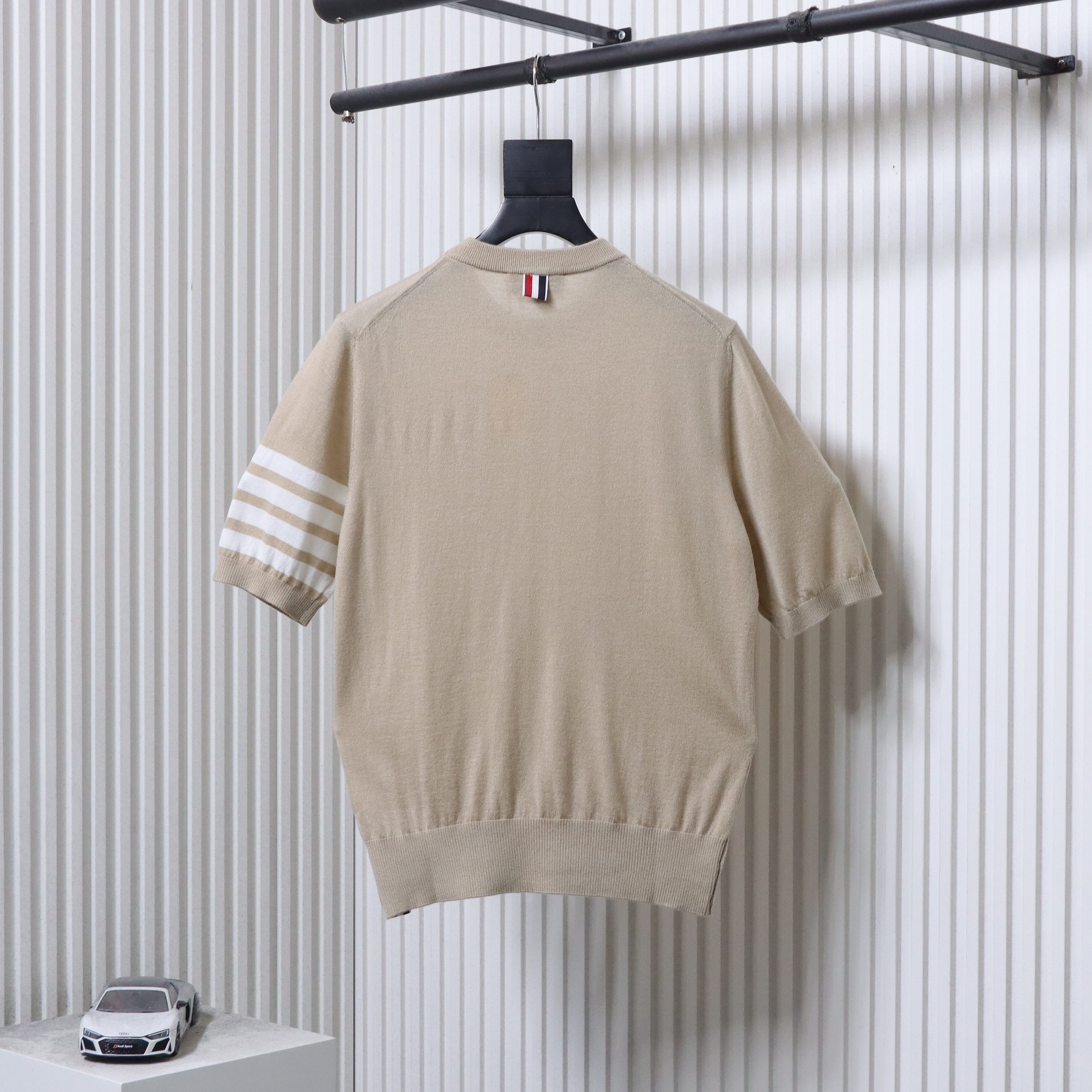 Thom Browne TB Fine Wool Four-Bar Short Sleeve T-Shirt Style 7