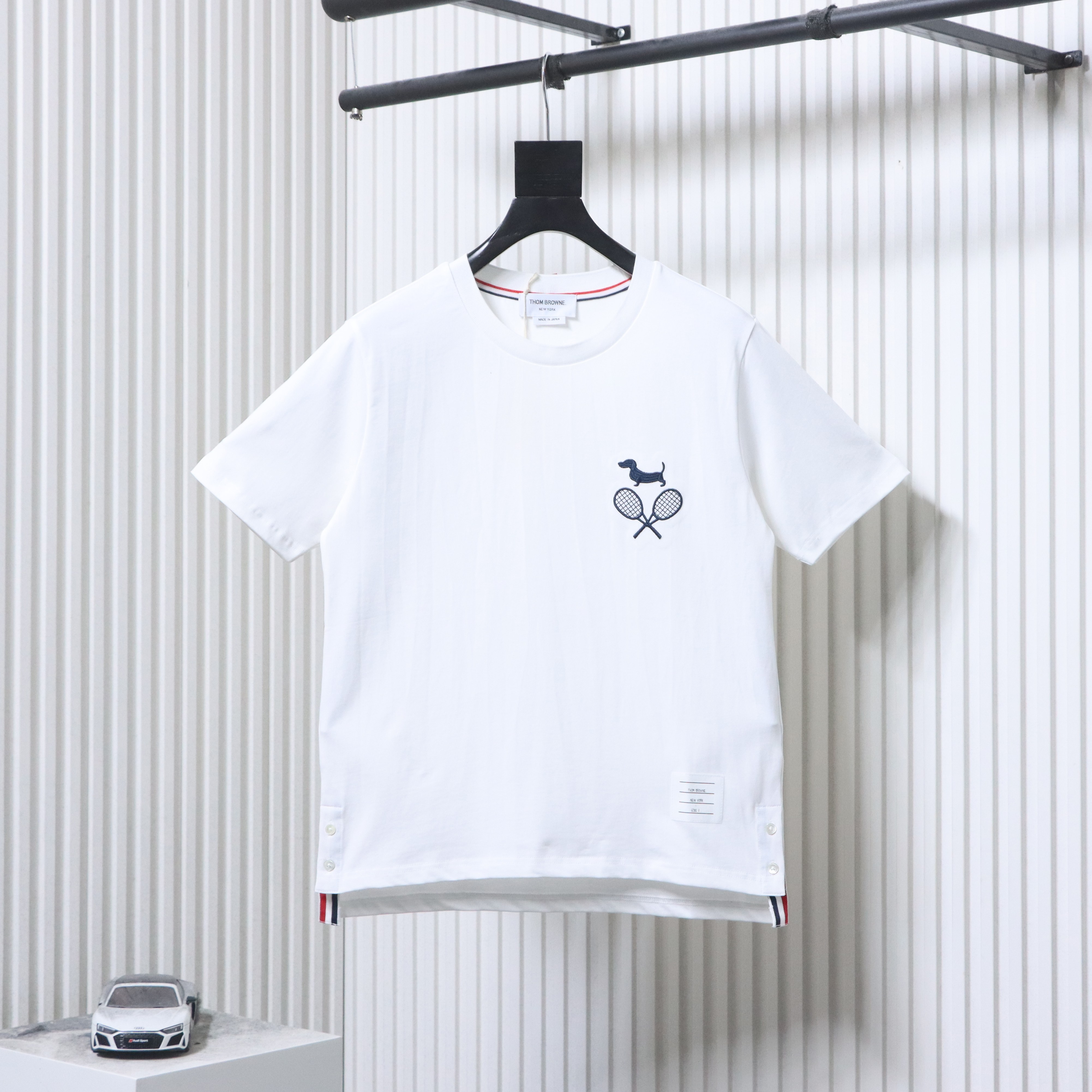 Thom Browne TB Tennis Dog Crewneck Short Sleeve T-Shirt Style 1