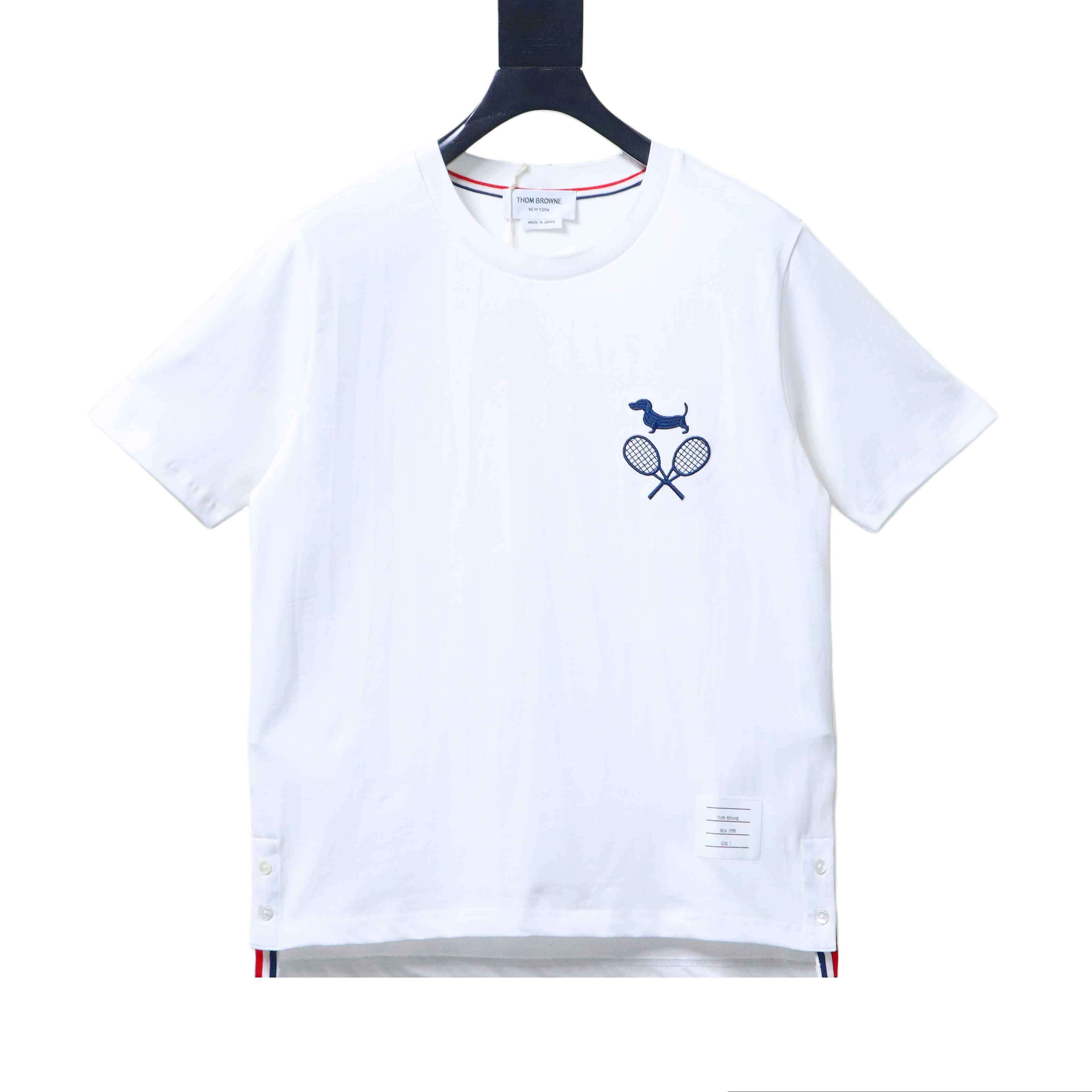 Thom Browne TB Tennis Dog Crewneck Short Sleeve T-Shirt Style 1