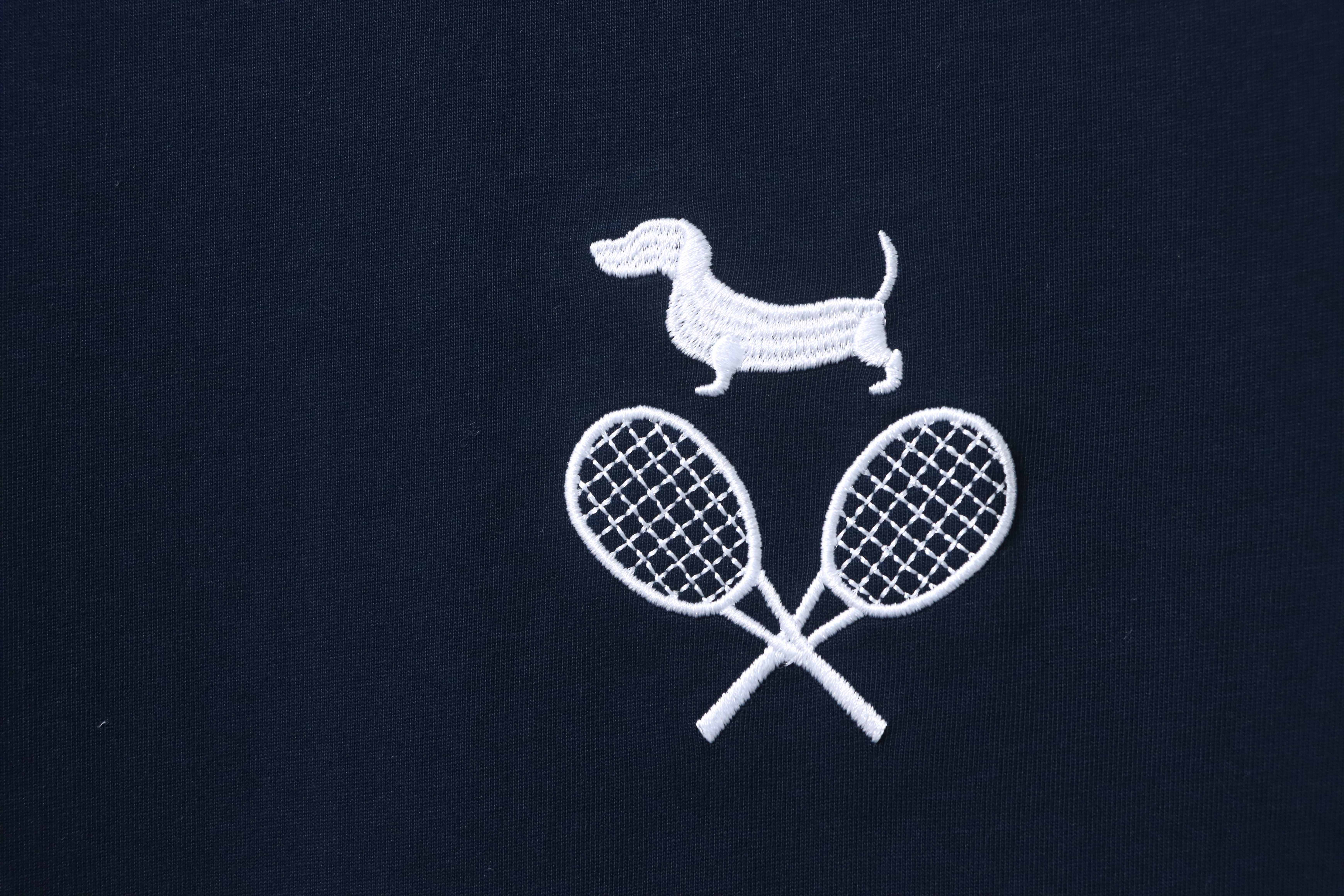 Thom Browne TB Tennis Dog Crewneck Short Sleeve T-Shirt Style 2