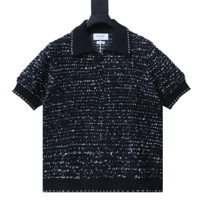 Thom Browne TB Tweed Jacquard Short Sleeve Polo Shirt 01