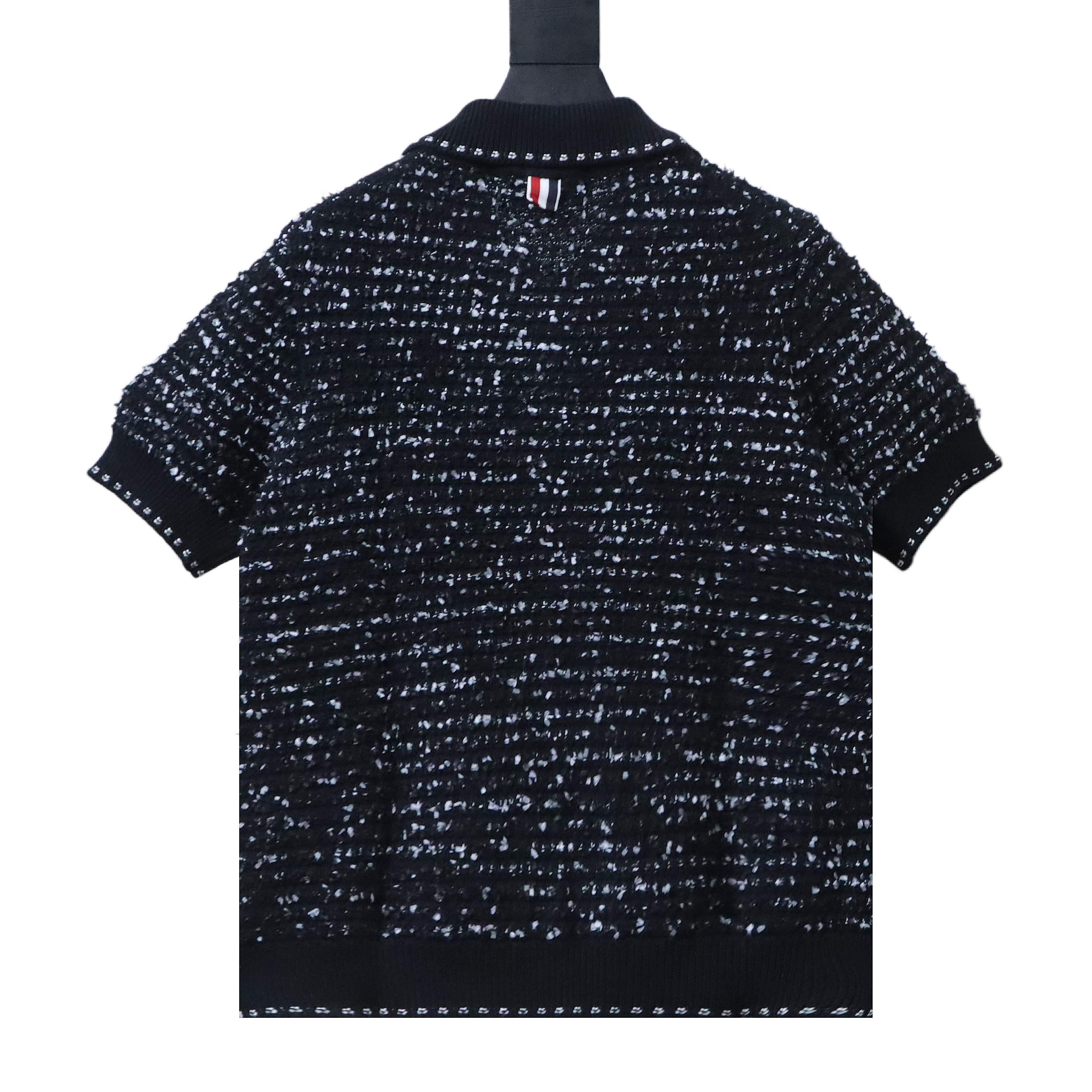 Thom Browne TB Tweed Jacquard Short Sleeve Polo Shirt
