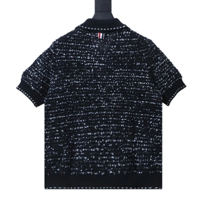 Thom Browne TB Tweed Jacquard Short Sleeve Polo Shirt 02