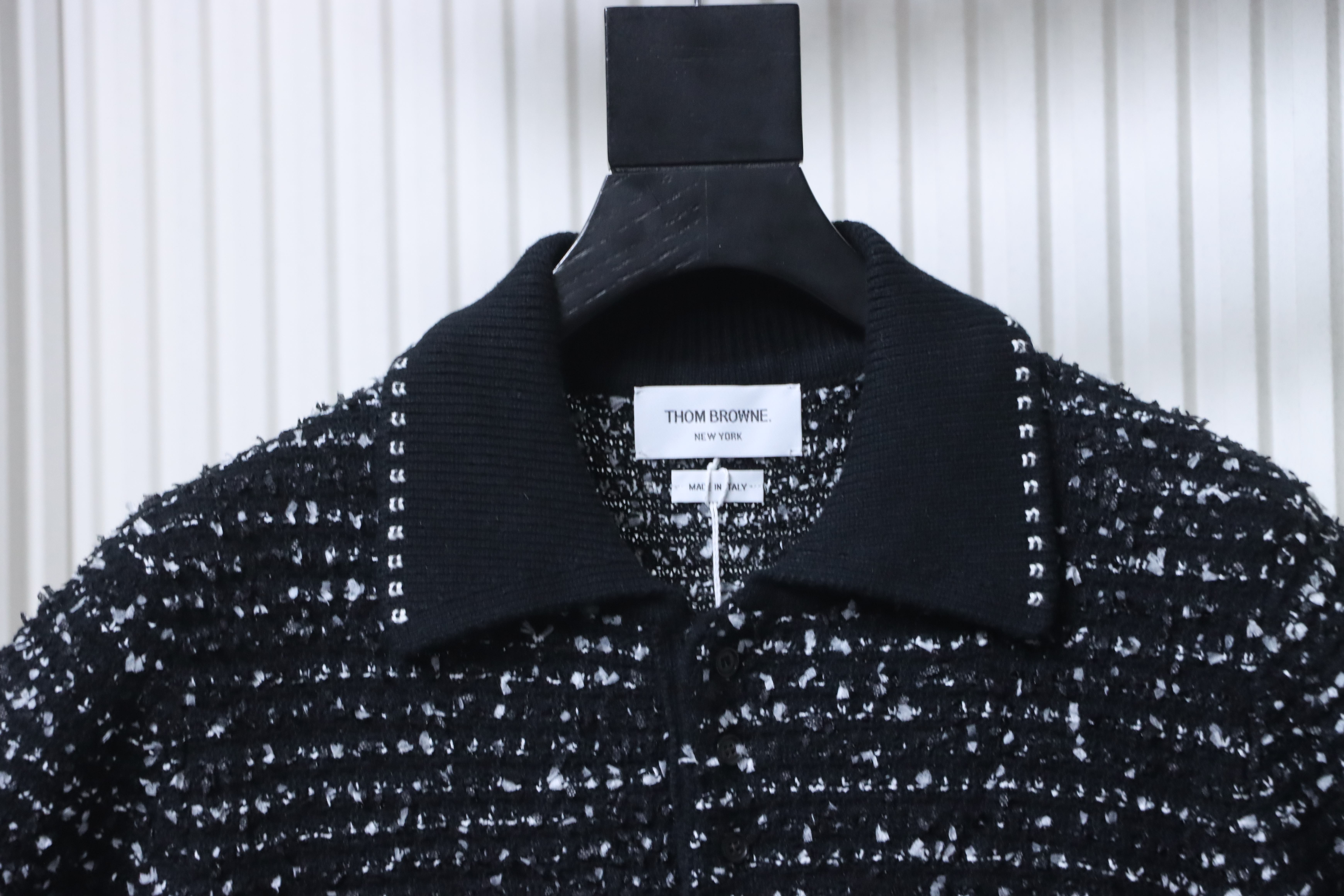 Thom Browne TB Tweed Jacquard Short Sleeve Polo Shirt