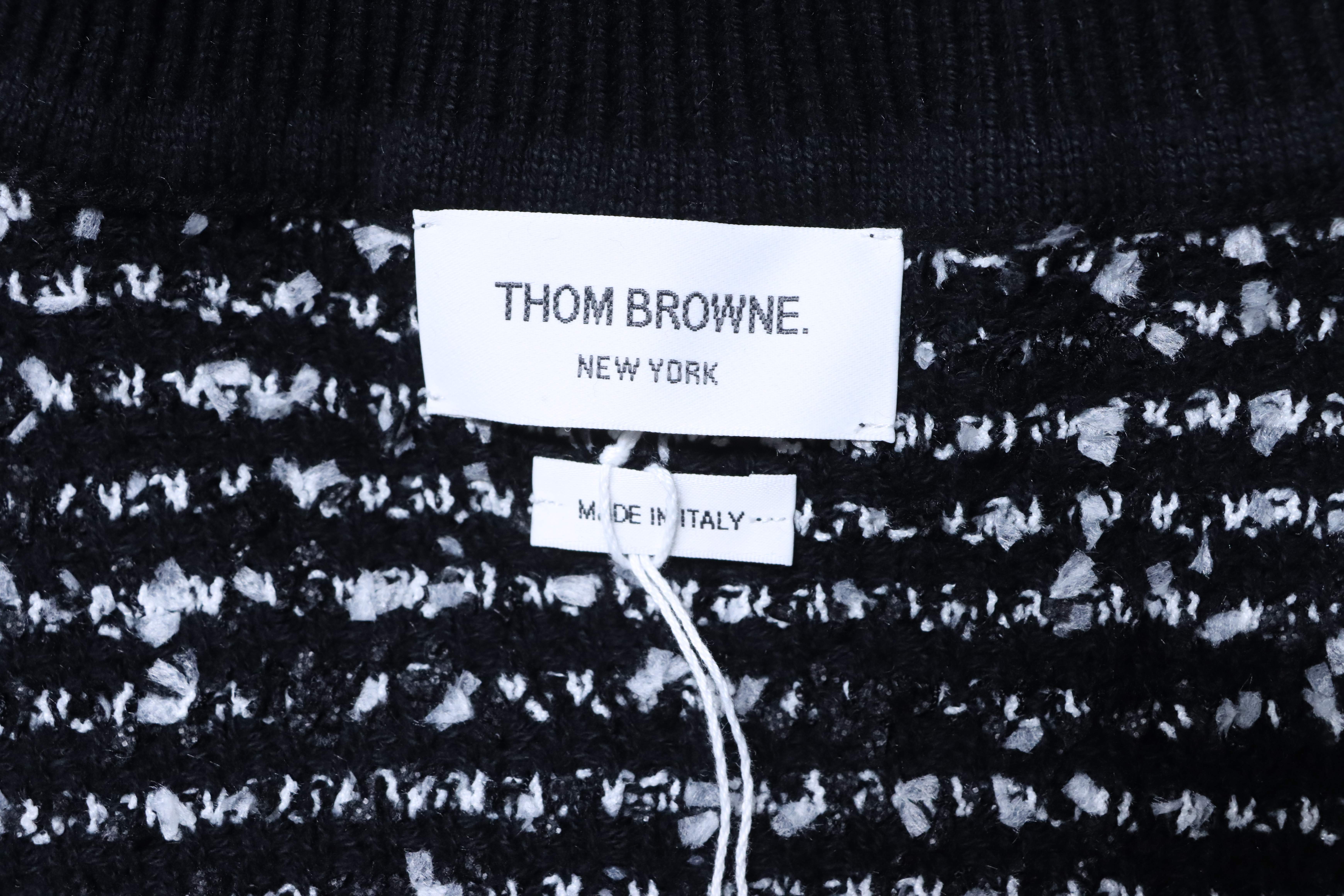 Thom Browne TB Tweed Jacquard Short Sleeve Polo Shirt