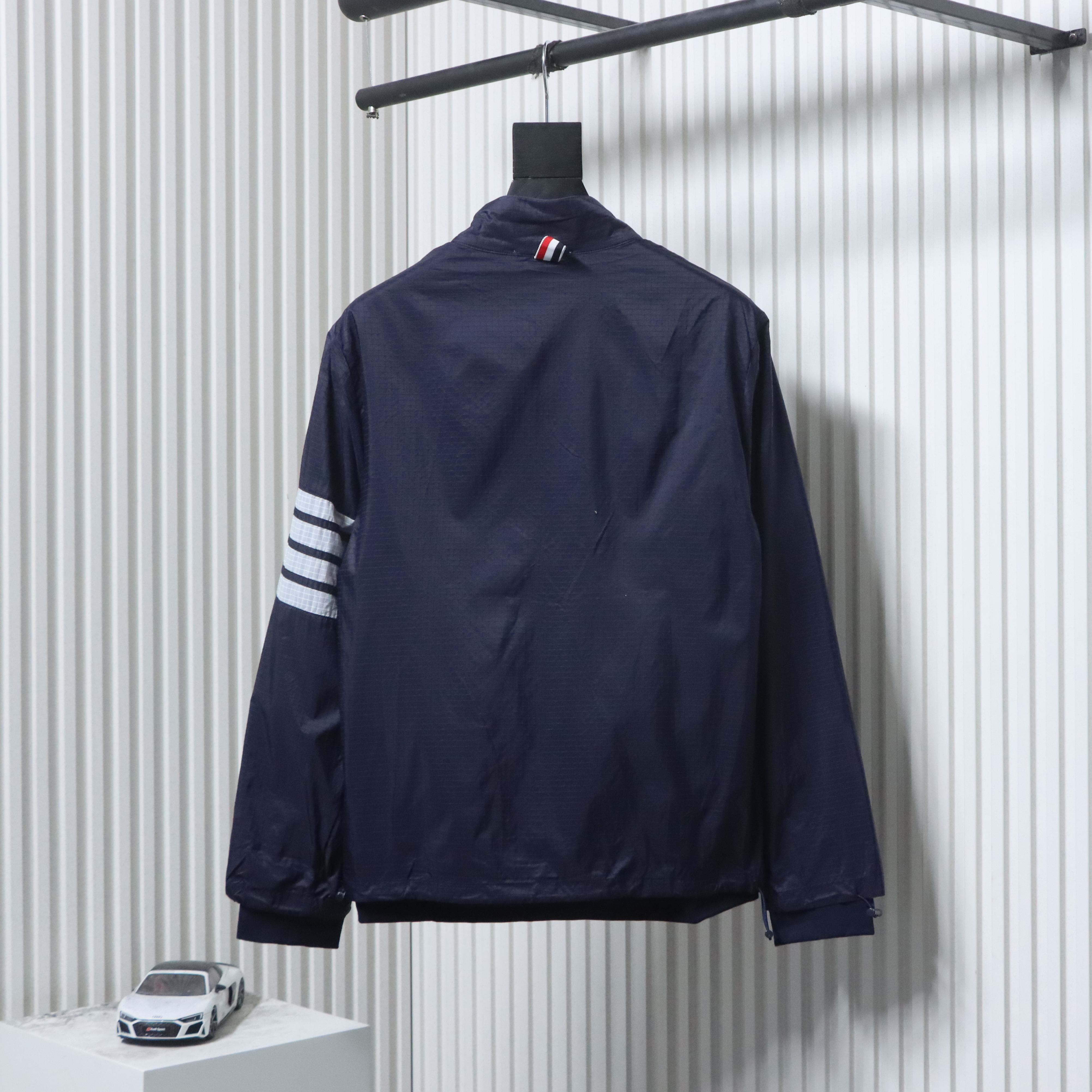 Thom Browne Top Version Double-Layer Casual Four-Bar Woven Stand Collar Jacket Style 2